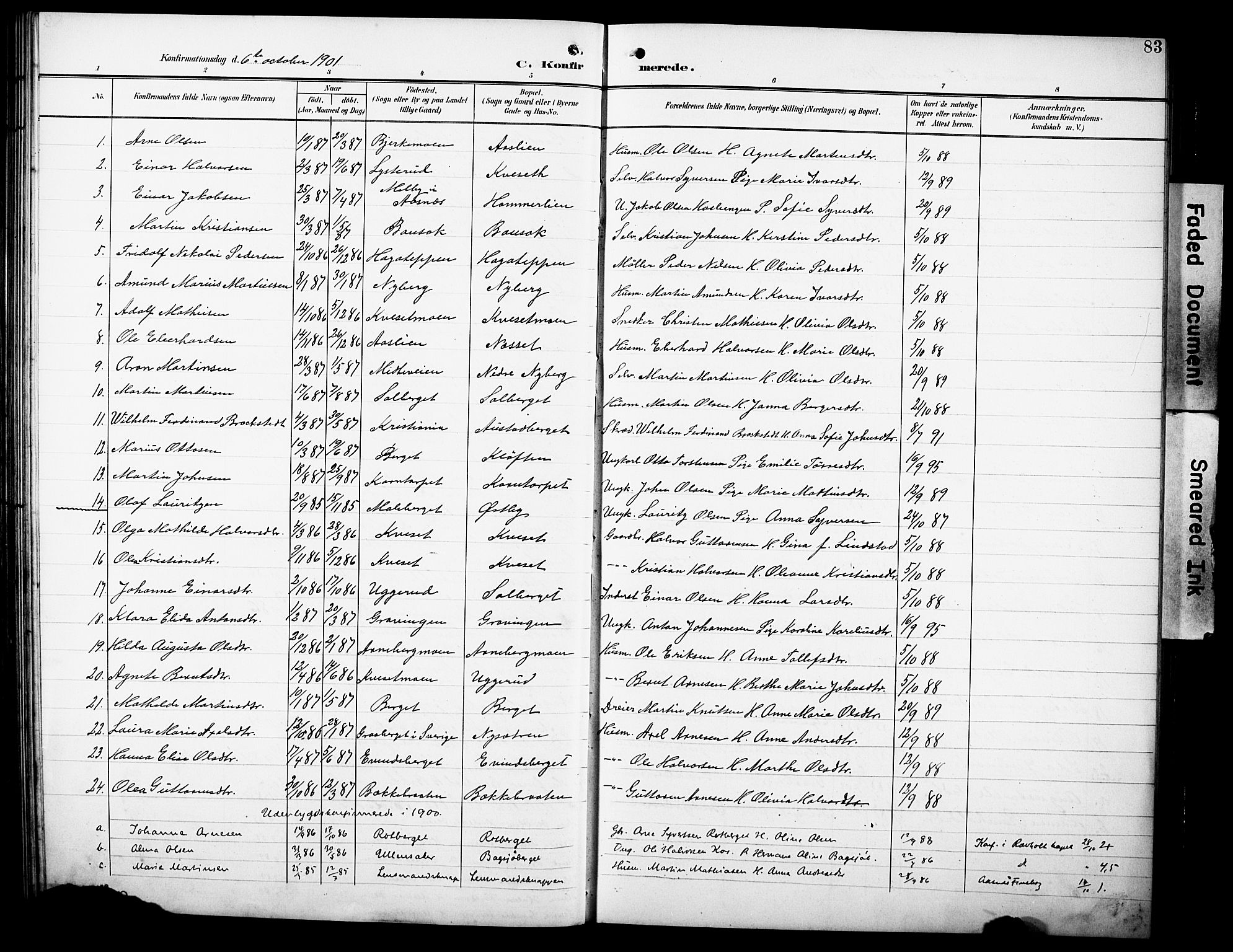 Hof prestekontor, SAH/PREST-038/H/Ha/Hab/L0005: Parish register (copy) no. 5, 1899-1916, p. 83