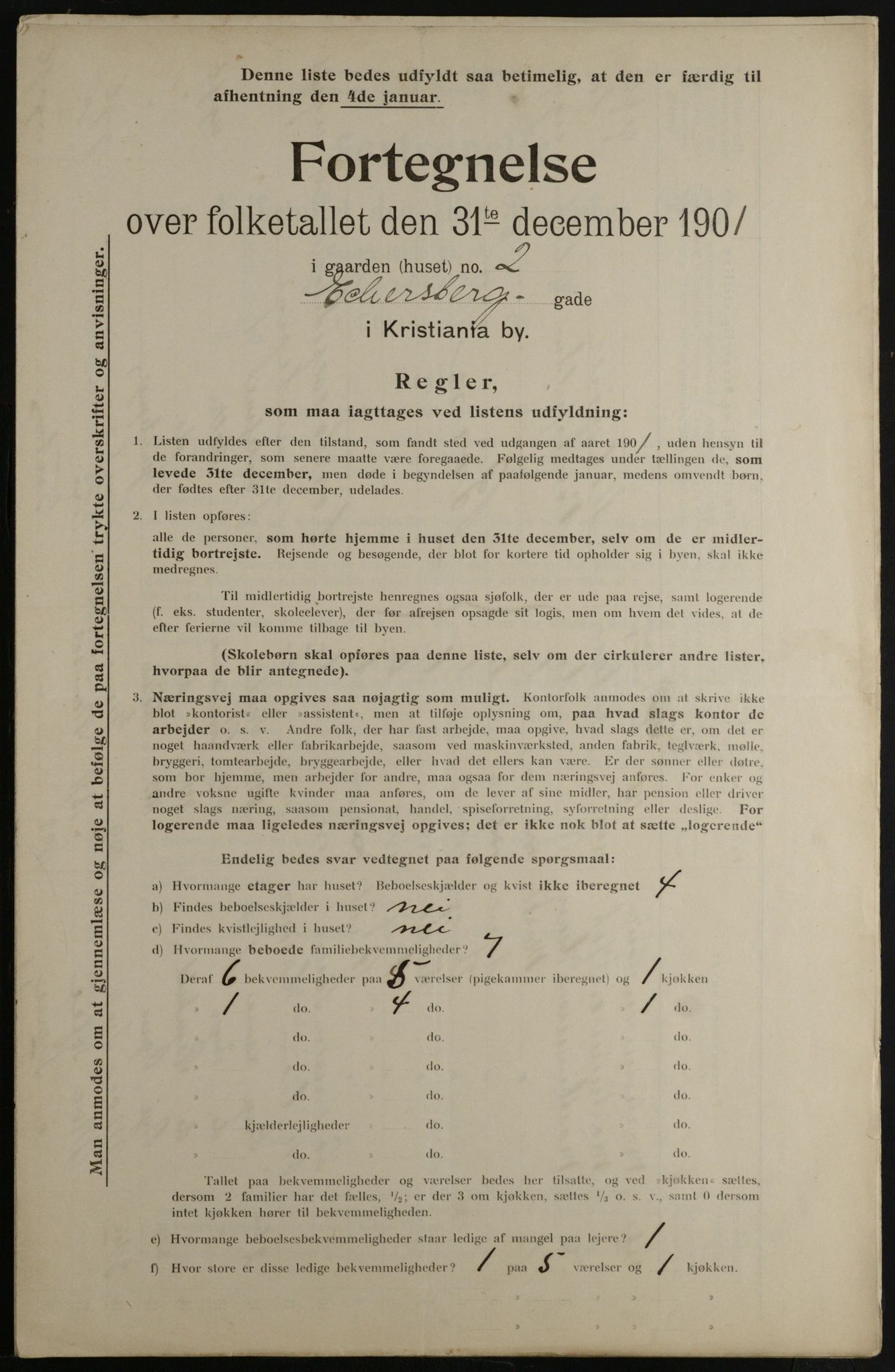 OBA, Municipal Census 1901 for Kristiania, 1901, p. 2950