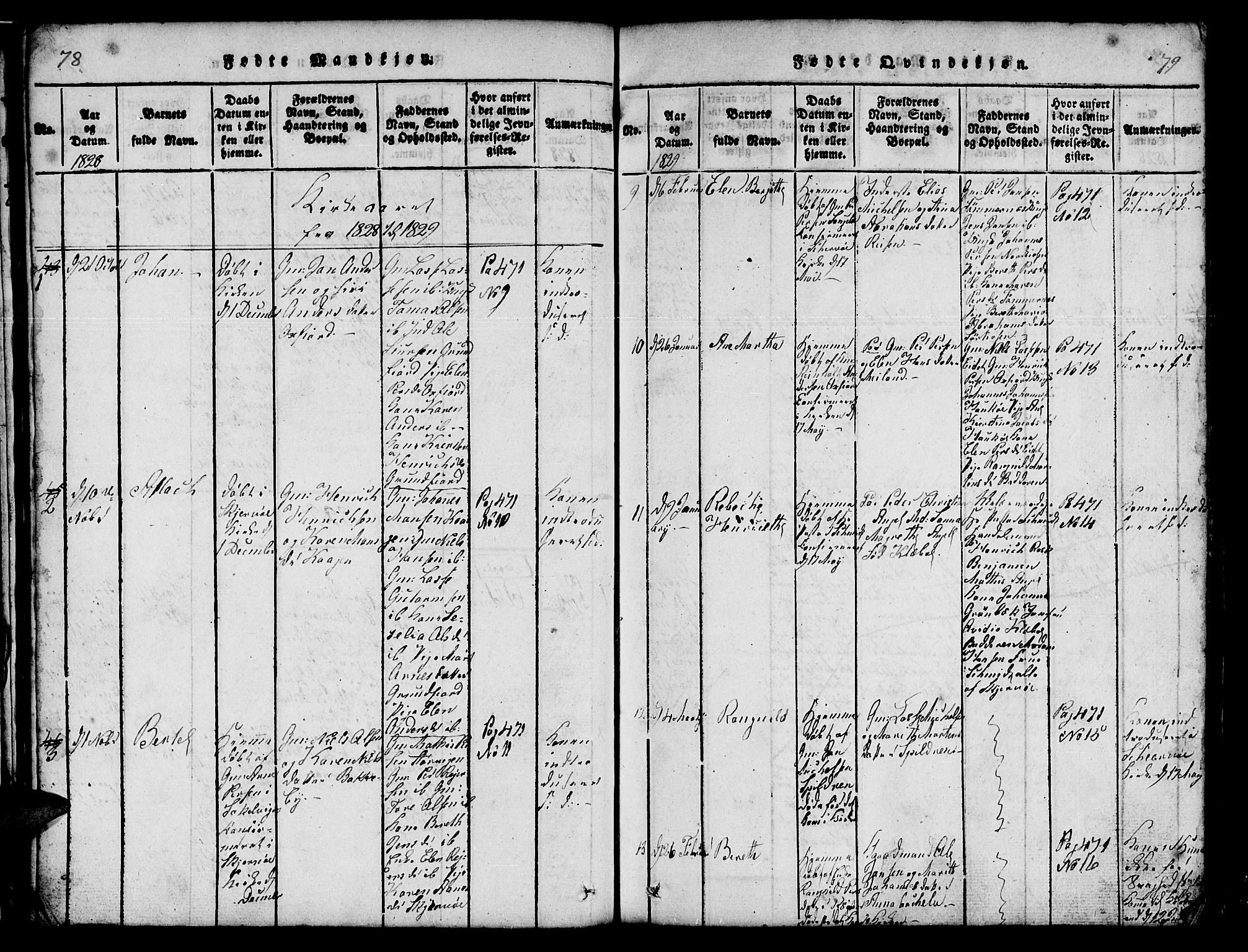 Skjervøy sokneprestkontor, AV/SATØ-S-1300/H/Ha/Hab/L0001klokker: Parish register (copy) no. 1, 1825-1838, p. 78-79