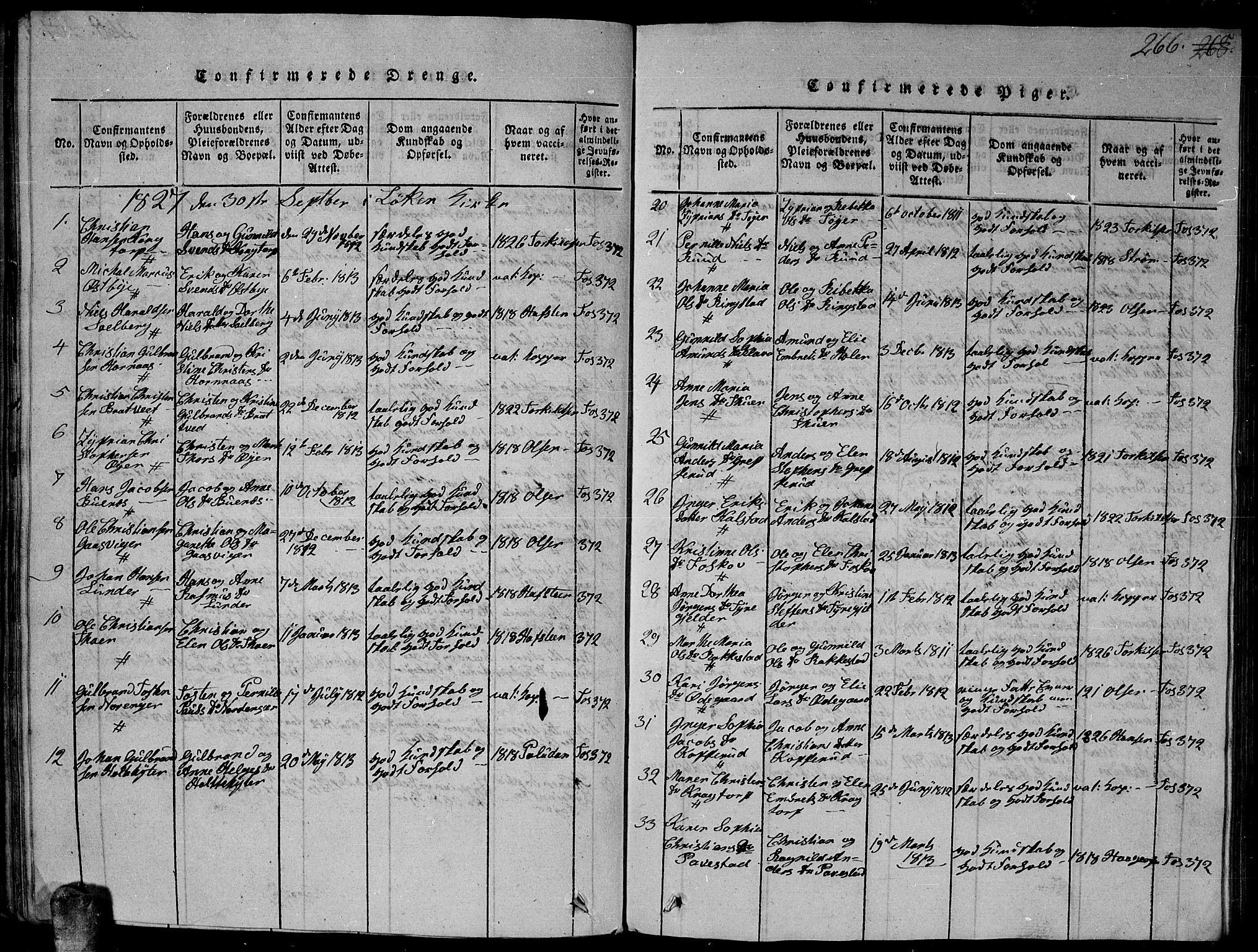 Høland prestekontor Kirkebøker, AV/SAO-A-10346a/G/Ga/L0001: Parish register (copy) no. I 1, 1814-1827, p. 266