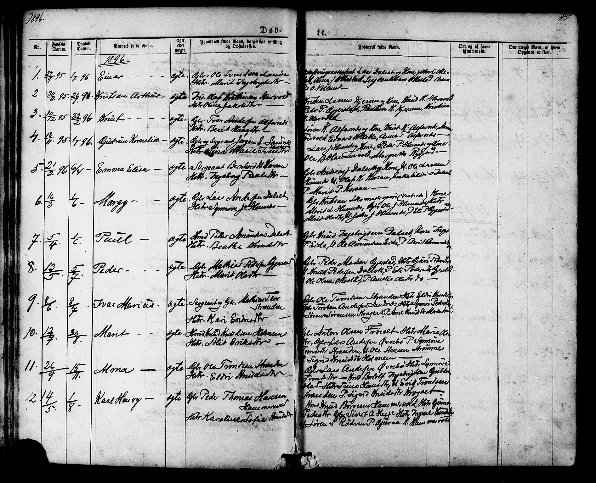 Ministerialprotokoller, klokkerbøker og fødselsregistre - Møre og Romsdal, SAT/A-1454/548/L0614: Parish register (copy) no. 548C02, 1867-1917, p. 45