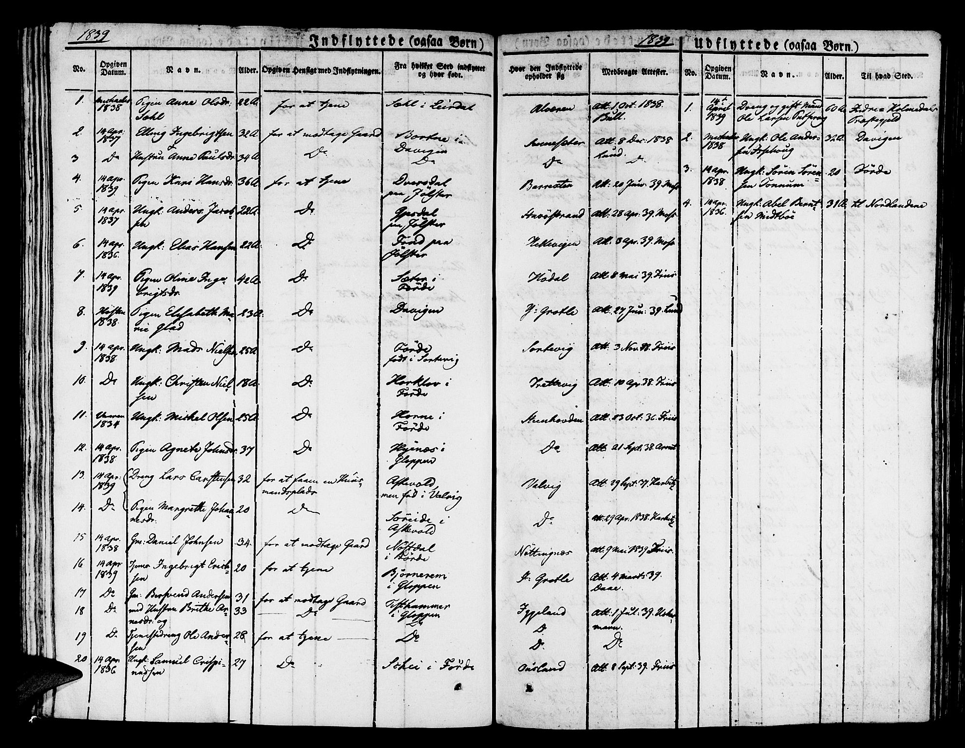 Kinn sokneprestembete, AV/SAB-A-80801/H/Haa/Haaa/L0004/0002: Parish register (official) no. A 4II, 1822-1840, p. 18