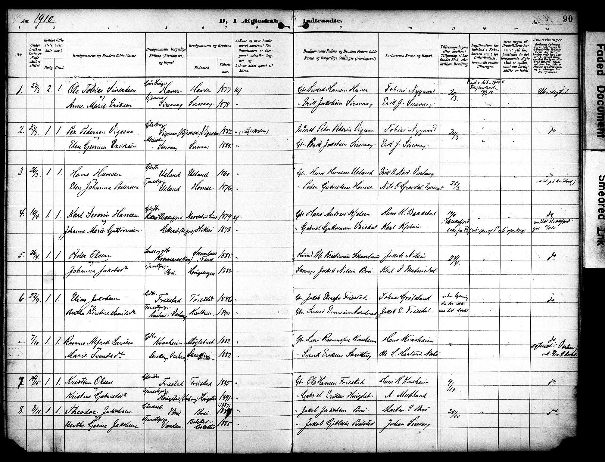 Eigersund sokneprestkontor, AV/SAST-A-101807/S08/L0020: Parish register (official) no. A 19, 1893-1910, p. 90