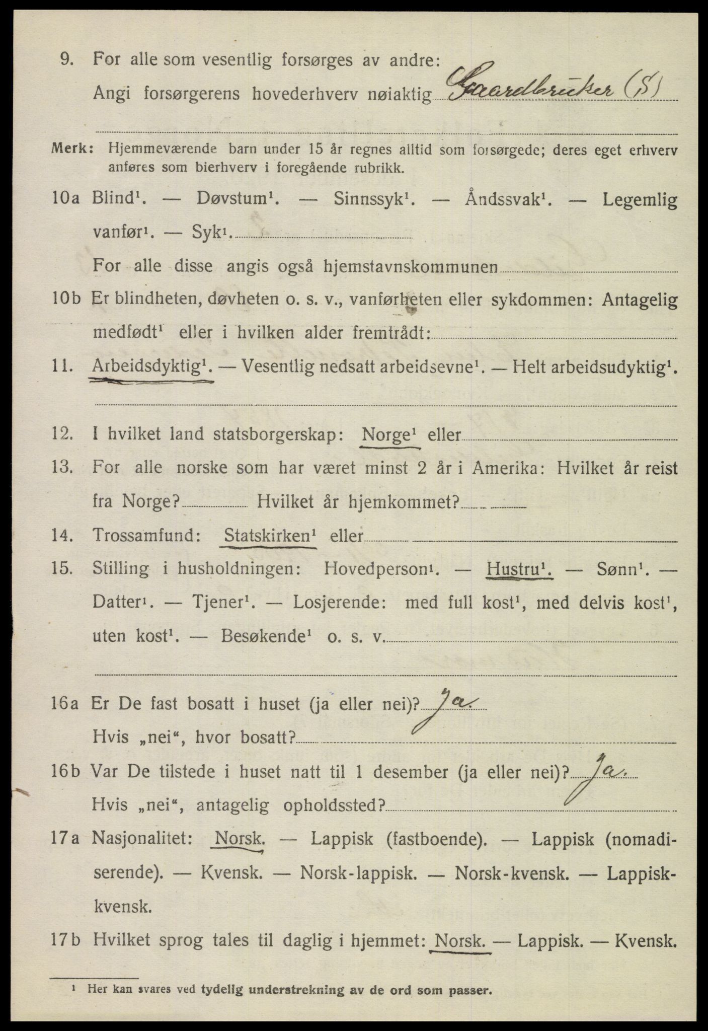 SAT, 1920 census for Gildeskål, 1920, p. 7663