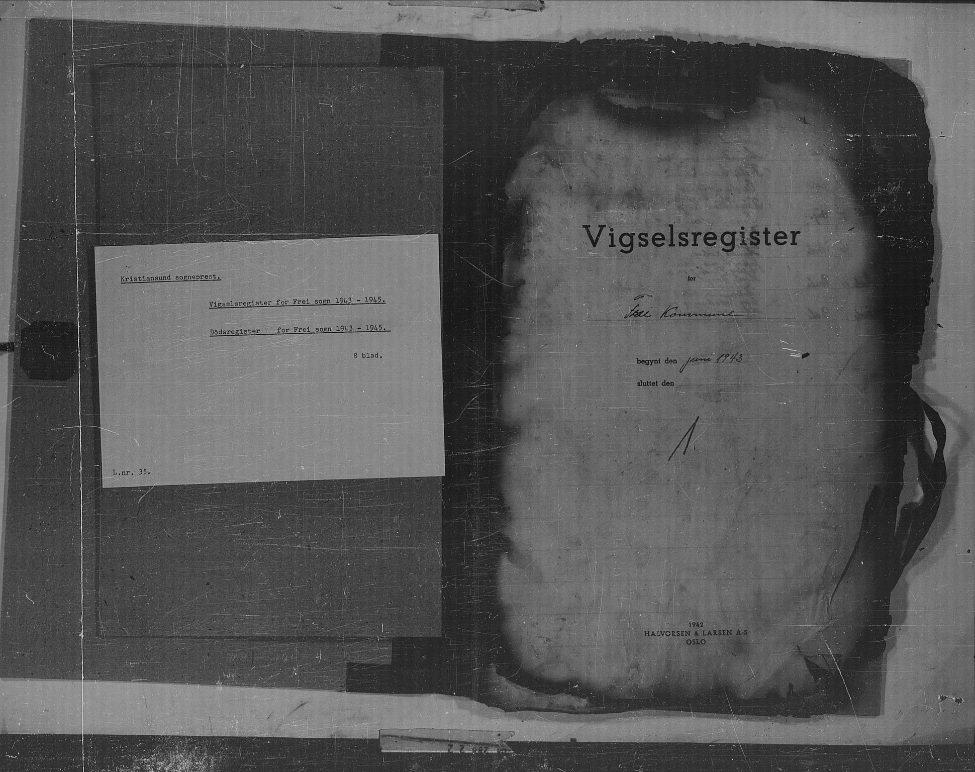 Kristiansund sokneprestkontor, SAT/A-1068/1/I/I6: Other parish register no. 35, 1943-1945, p. 1