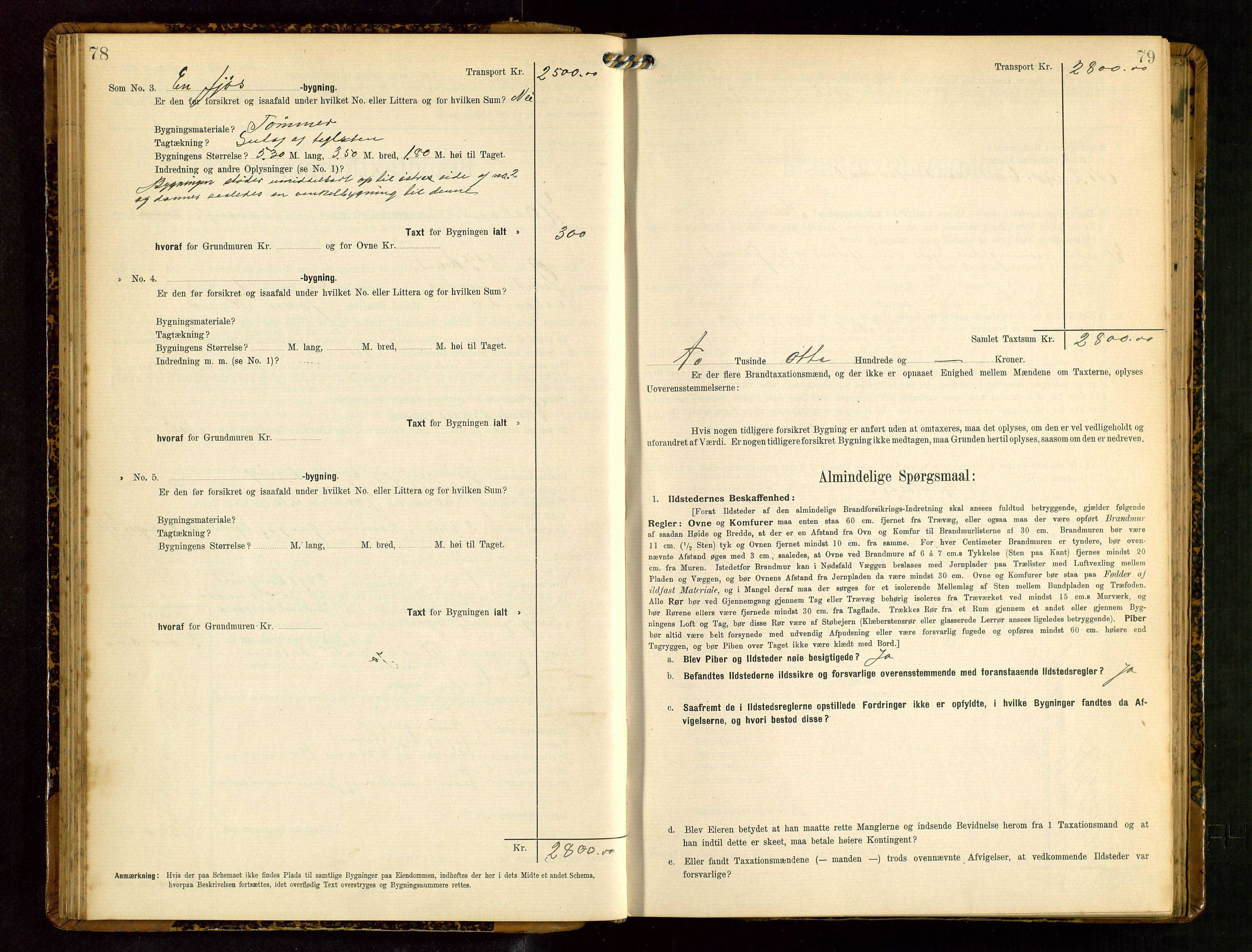 Håland lensmannskontor, AV/SAST-A-100100/Gob/L0003: Branntakstprotokoll - skjematakst. Register i boken., 1909-1910, p. 78-79