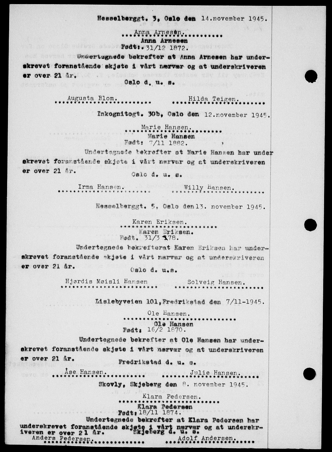 Onsøy sorenskriveri, SAO/A-10474/G/Ga/Gab/L0015: Mortgage book no. II A-15, 1945-1946, Diary no: : 1627/1945