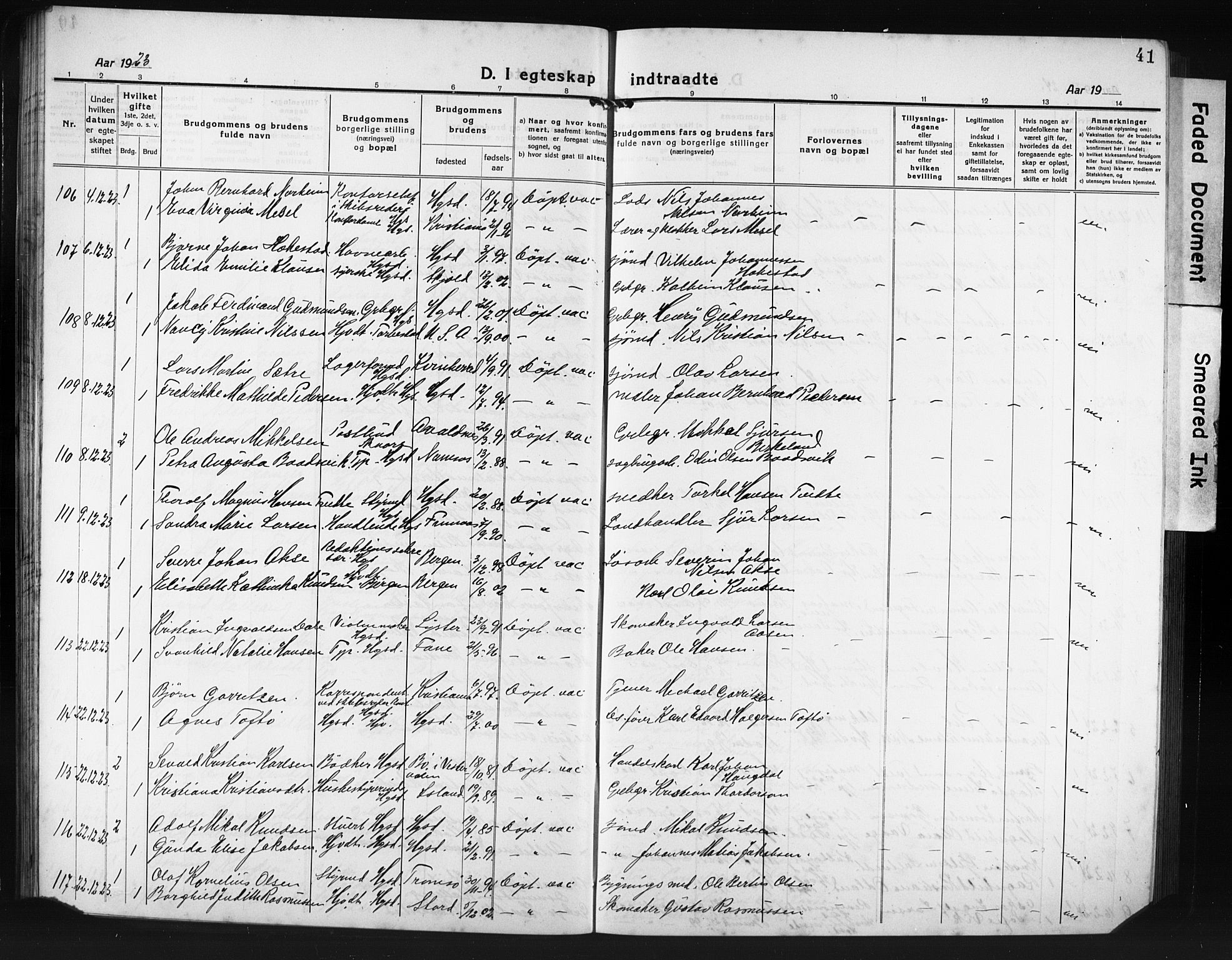 Haugesund sokneprestkontor, SAST/A -101863/H/Ha/Hab/L0010: Parish register (copy) no. B 10, 1920-1931, p. 41