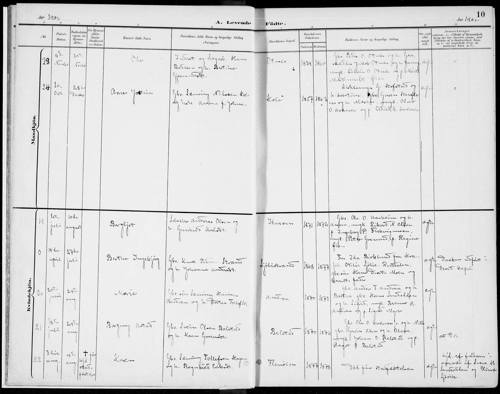 Rendalen prestekontor, AV/SAH-PREST-054/H/Ha/Haa/L0011: Parish register (official) no. 11, 1901-1925, p. 10