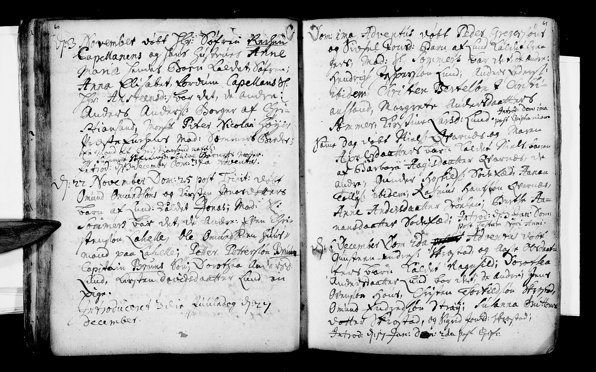 Oddernes sokneprestkontor, AV/SAK-1111-0033/F/Fa/Faa/L0002: Parish register (official) no. A 2, 1719-1764, p. 60-61