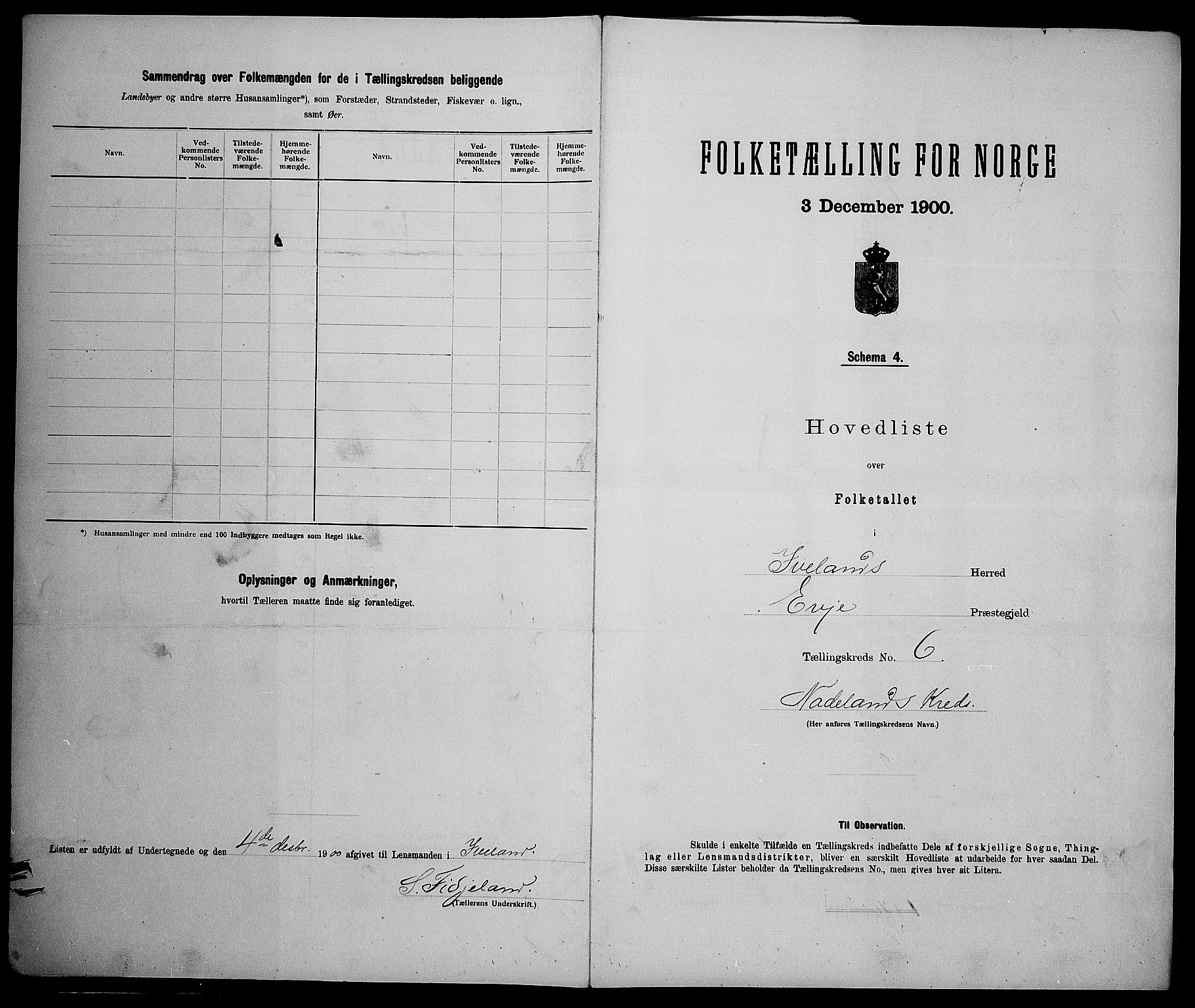 SAK, 1900 census for Iveland, 1900, p. 23