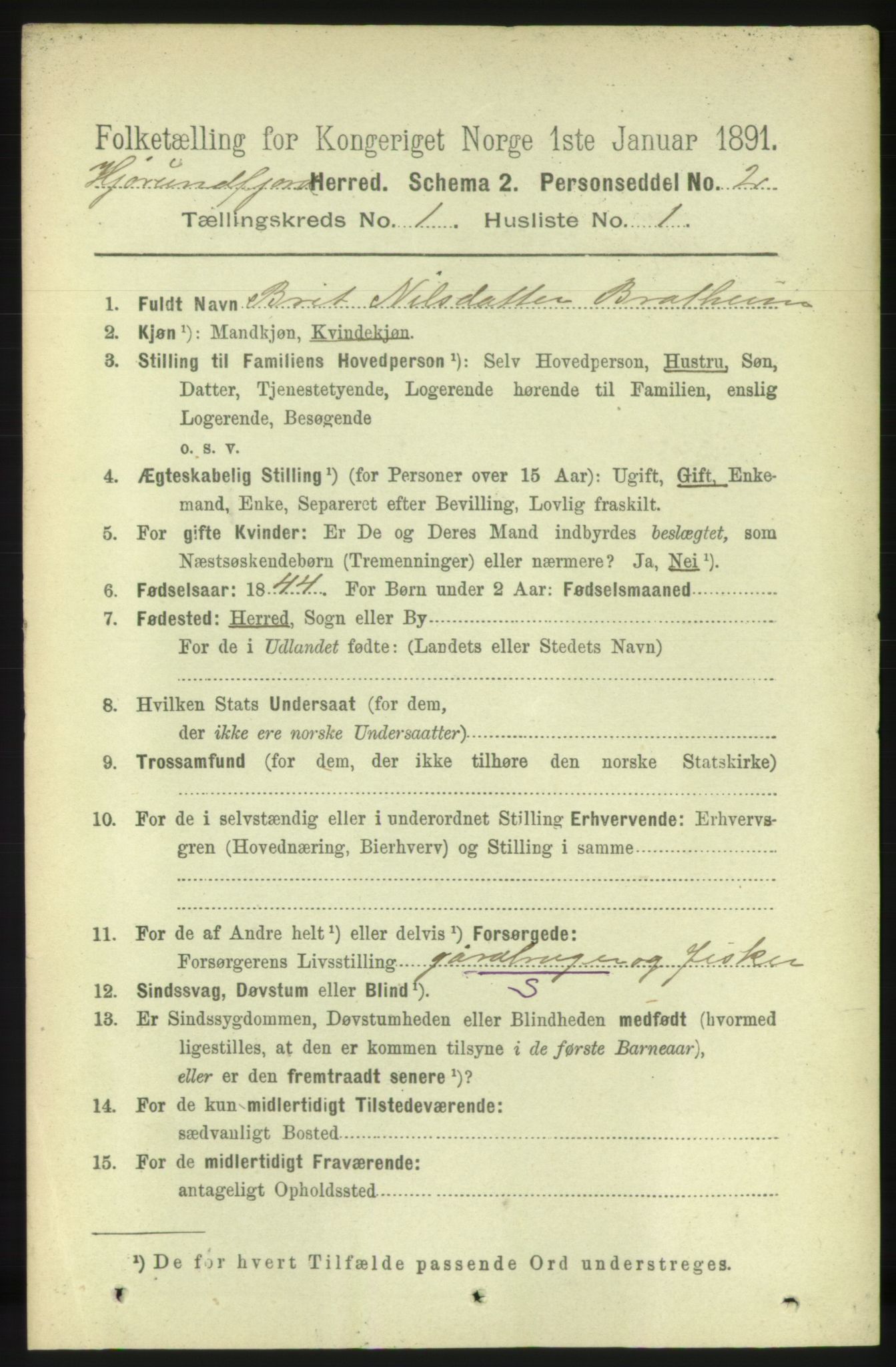 RA, 1891 census for 1522 Hjørundfjord, 1891, p. 50