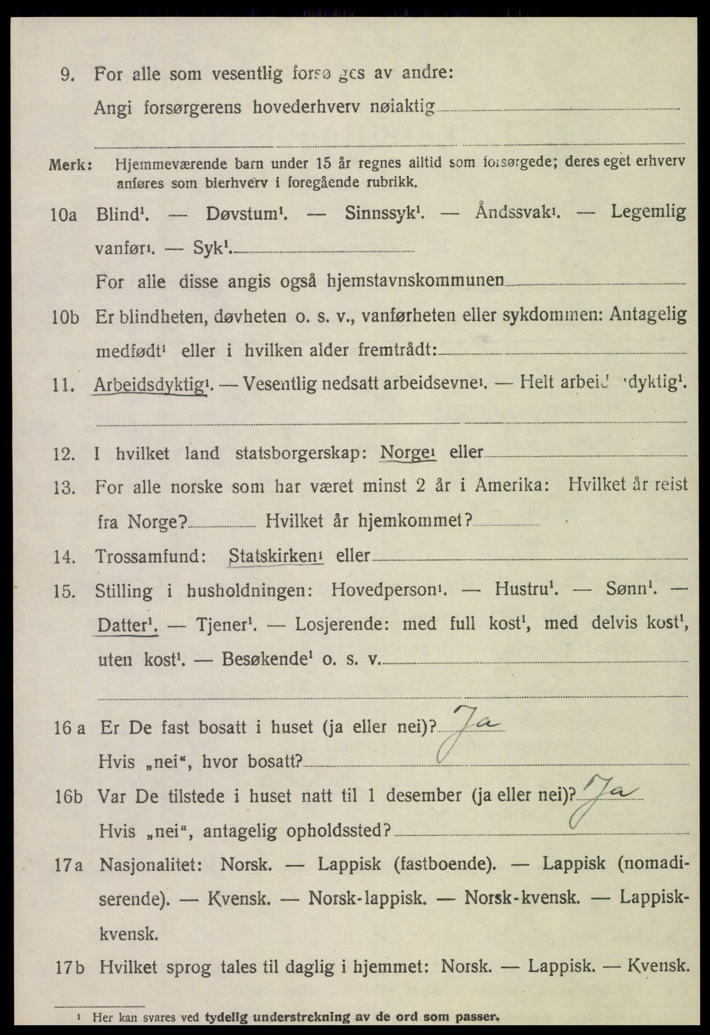 SAT, 1920 census for Ogndal, 1920, p. 2956