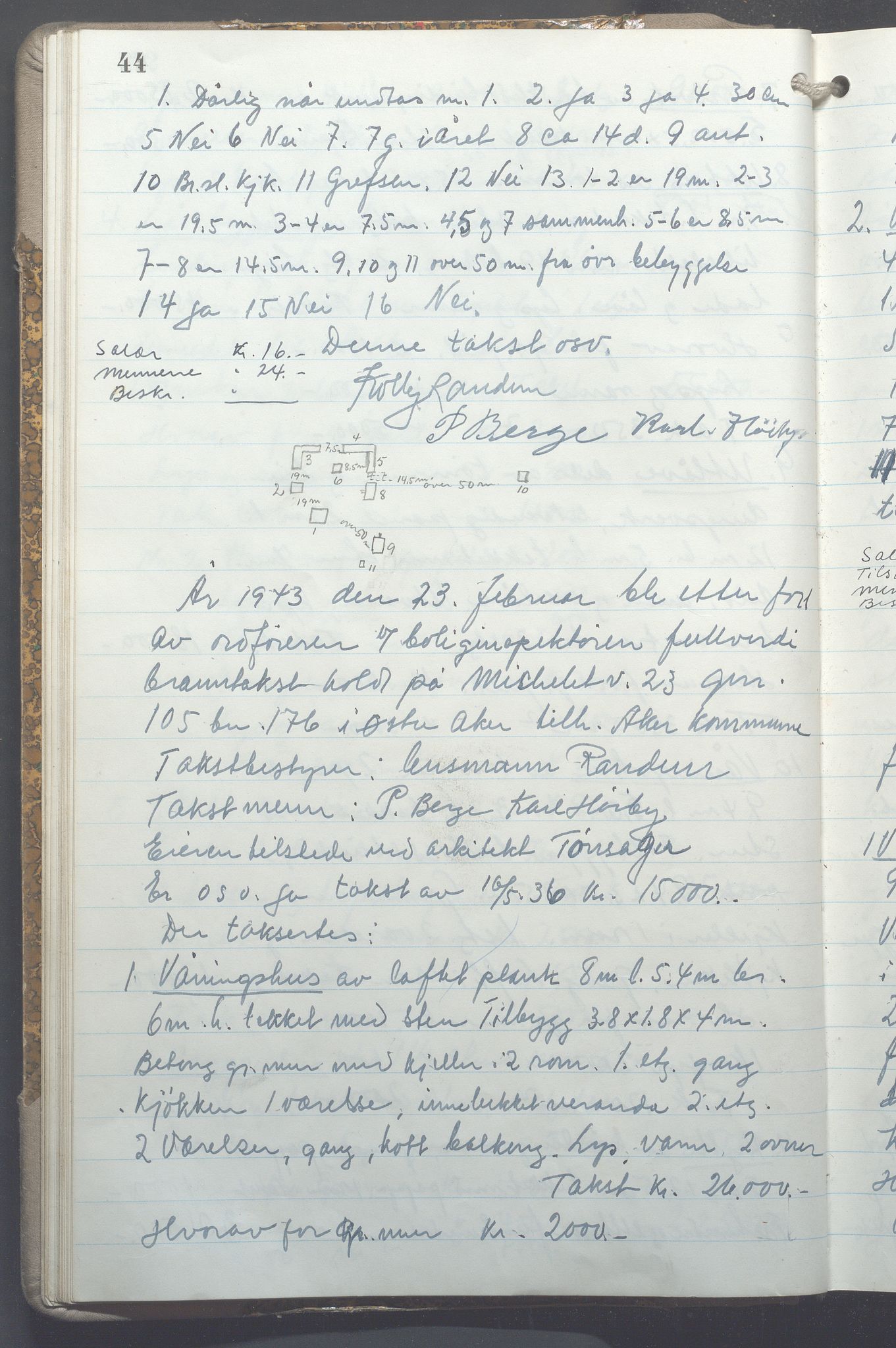 Lensmennene i Aker, OBA/A-10133/F/Fc/L0034: Branntakstprotokoll, 1943-1944, p. 44