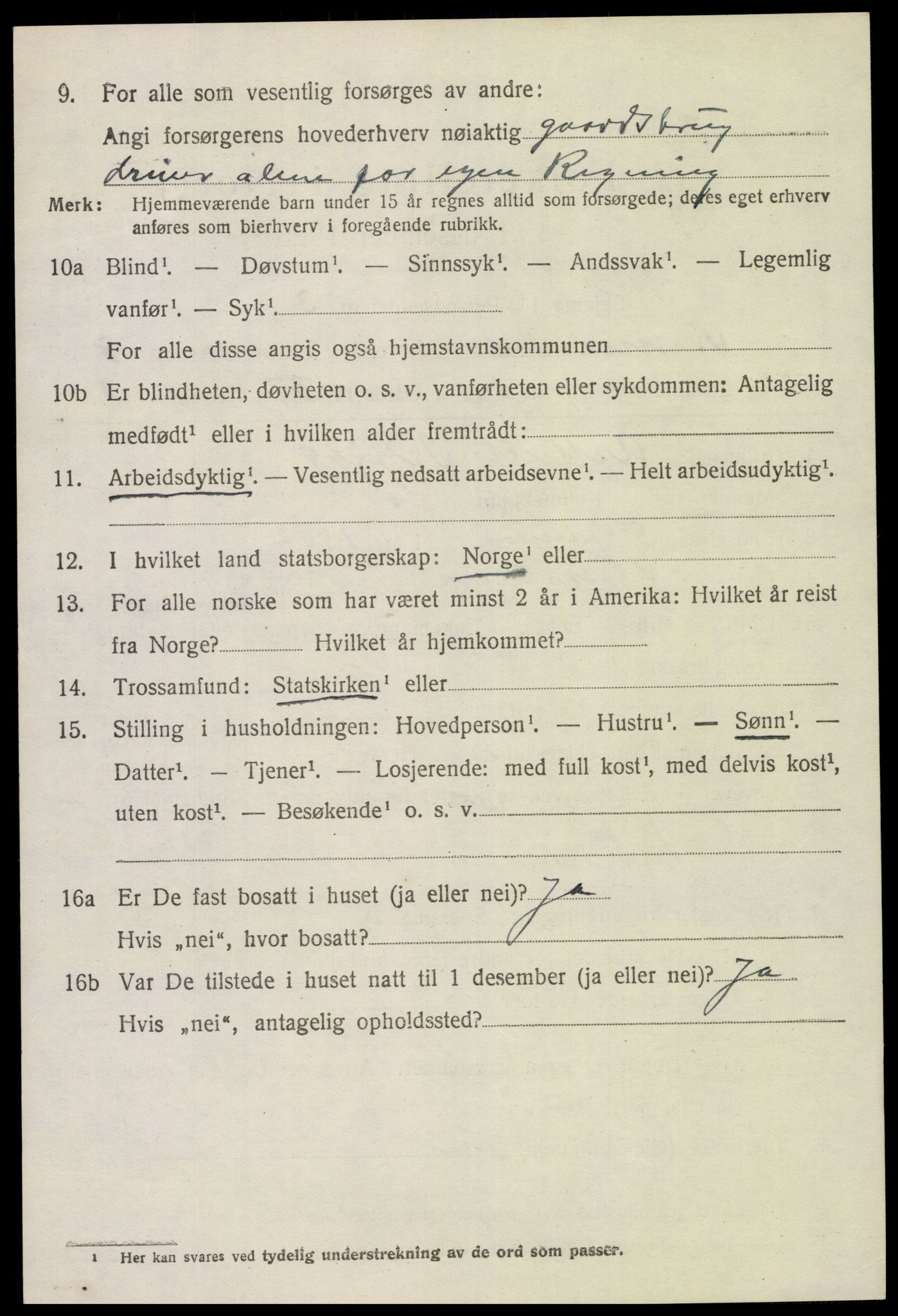 SAK, 1920 census for Vestre Moland, 1920, p. 5222