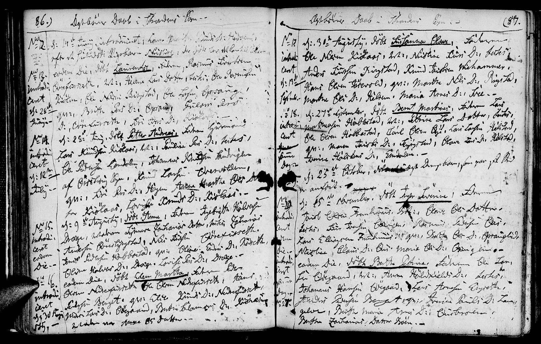 Ministerialprotokoller, klokkerbøker og fødselsregistre - Møre og Romsdal, AV/SAT-A-1454/520/L0272: Parish register (official) no. 520A02, 1802-1827, p. 86-87