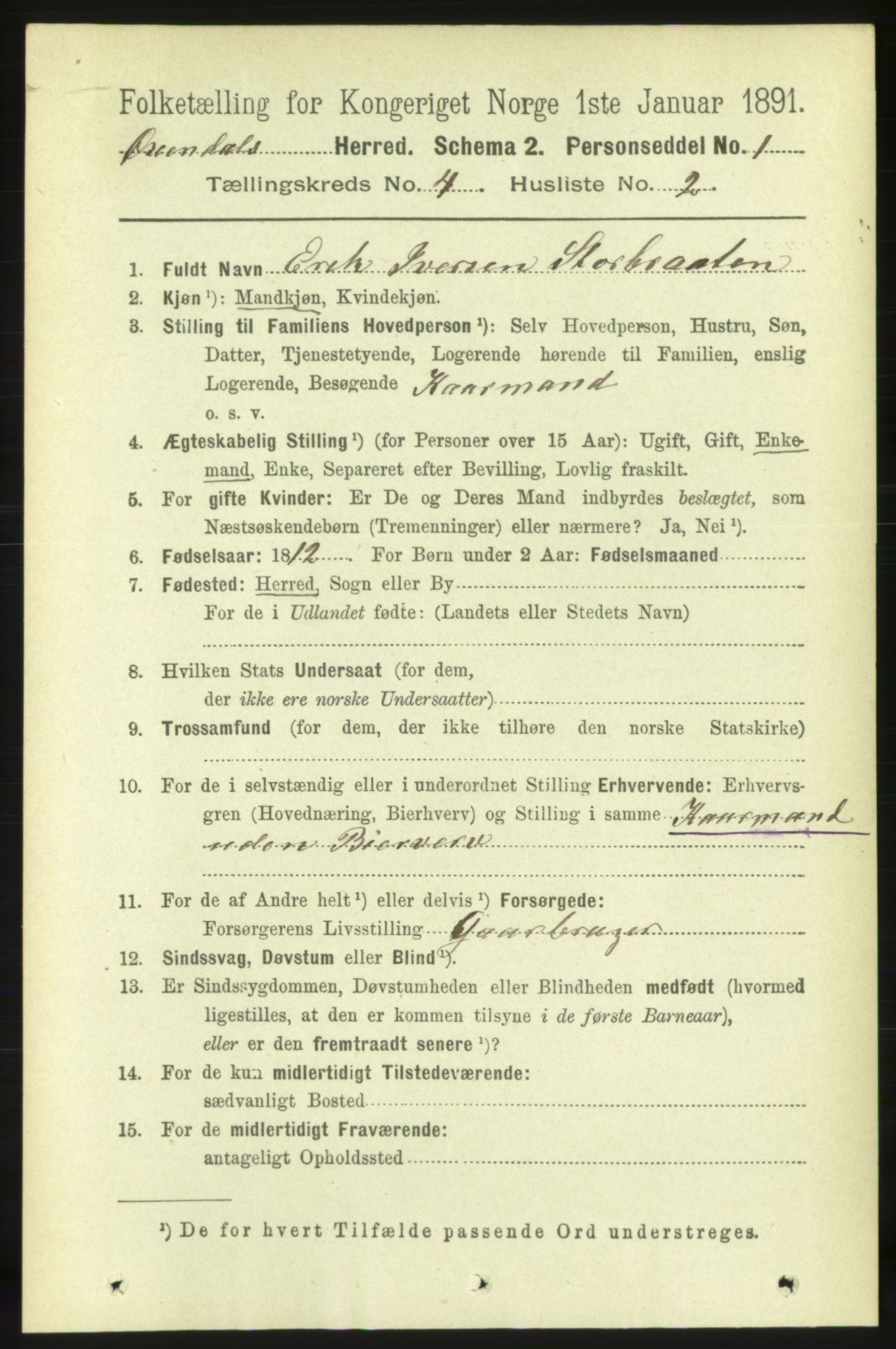 RA, 1891 census for 1561 Øksendal, 1891, p. 846