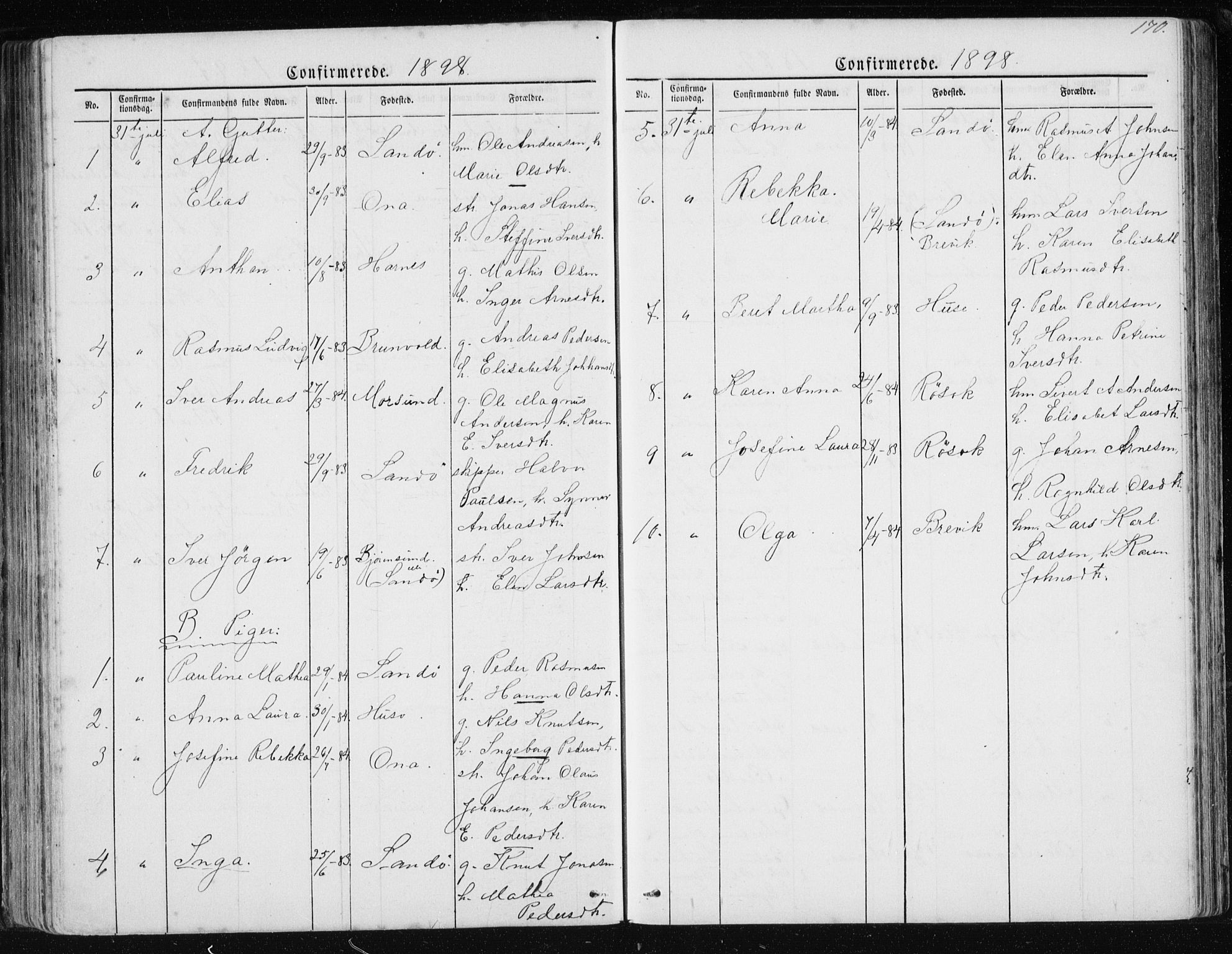 Ministerialprotokoller, klokkerbøker og fødselsregistre - Møre og Romsdal, AV/SAT-A-1454/561/L0732: Parish register (copy) no. 561C02, 1867-1900, p. 170