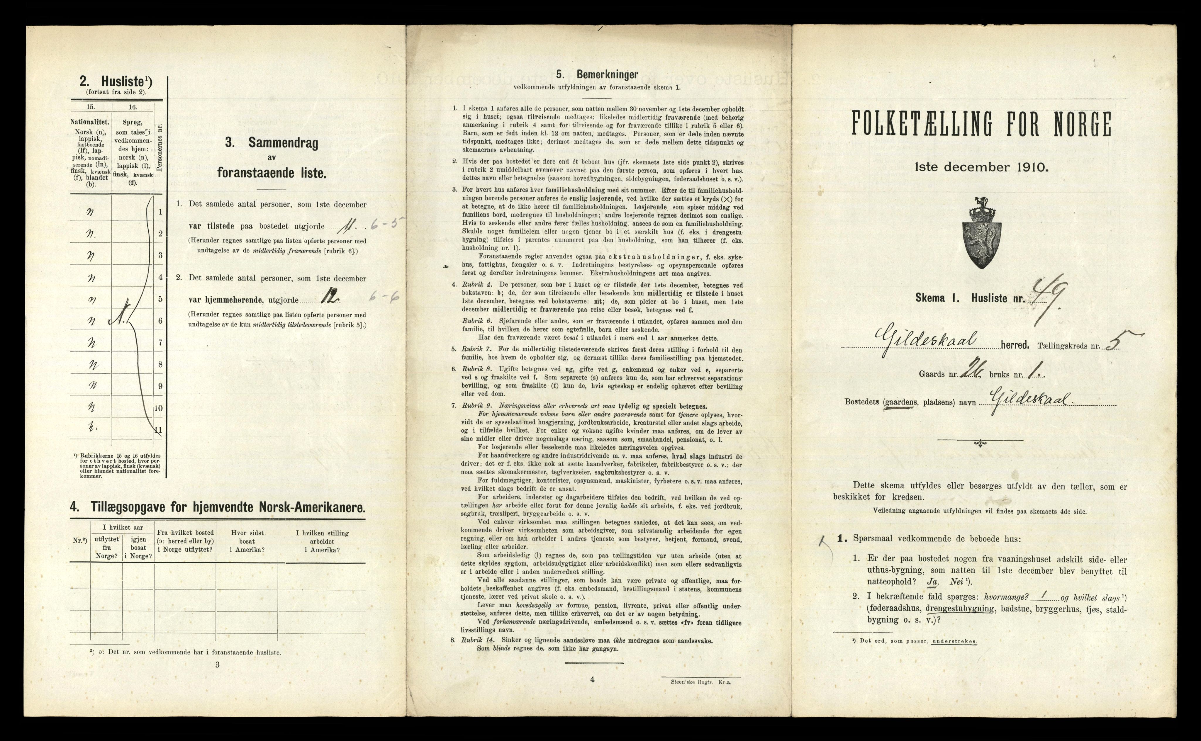 RA, 1910 census for Gildeskål, 1910, p. 675