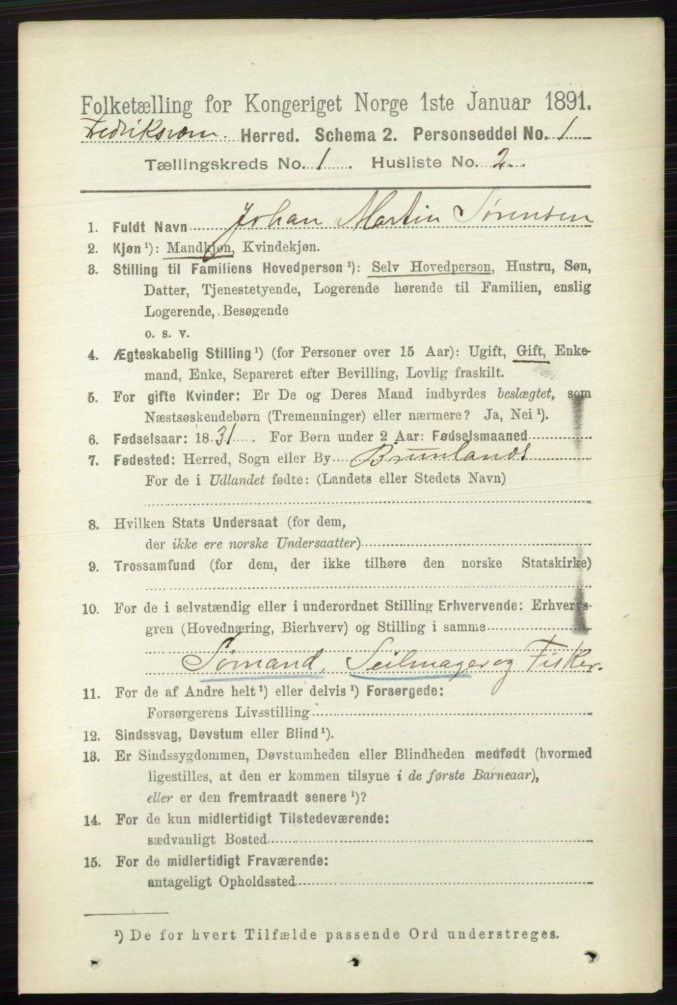 RA, 1891 census for 0798 Fredriksvern, 1891, p. 48