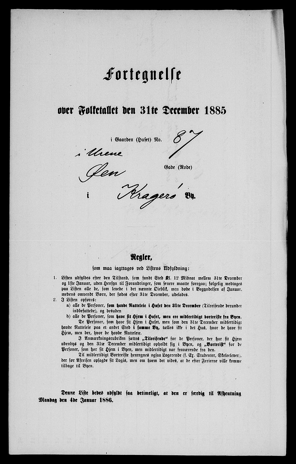 SAKO, 1885 census for 0801 Kragerø, 1885, p. 629