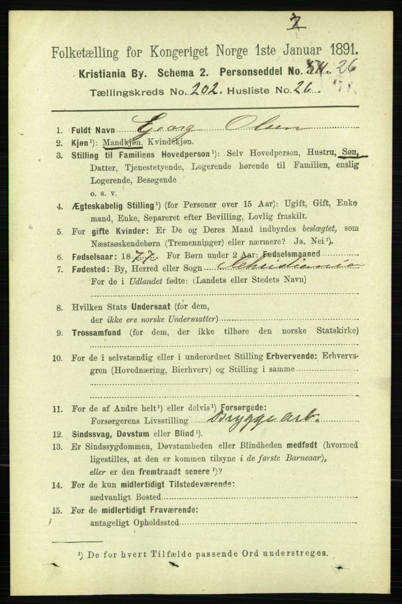 RA, 1891 census for 0301 Kristiania, 1891, p. 122039