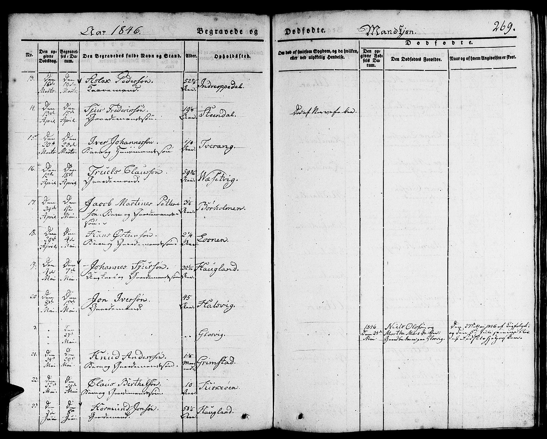 Gulen sokneprestembete, AV/SAB-A-80201/H/Haa/Haaa/L0020: Parish register (official) no. A 20, 1837-1847, p. 269