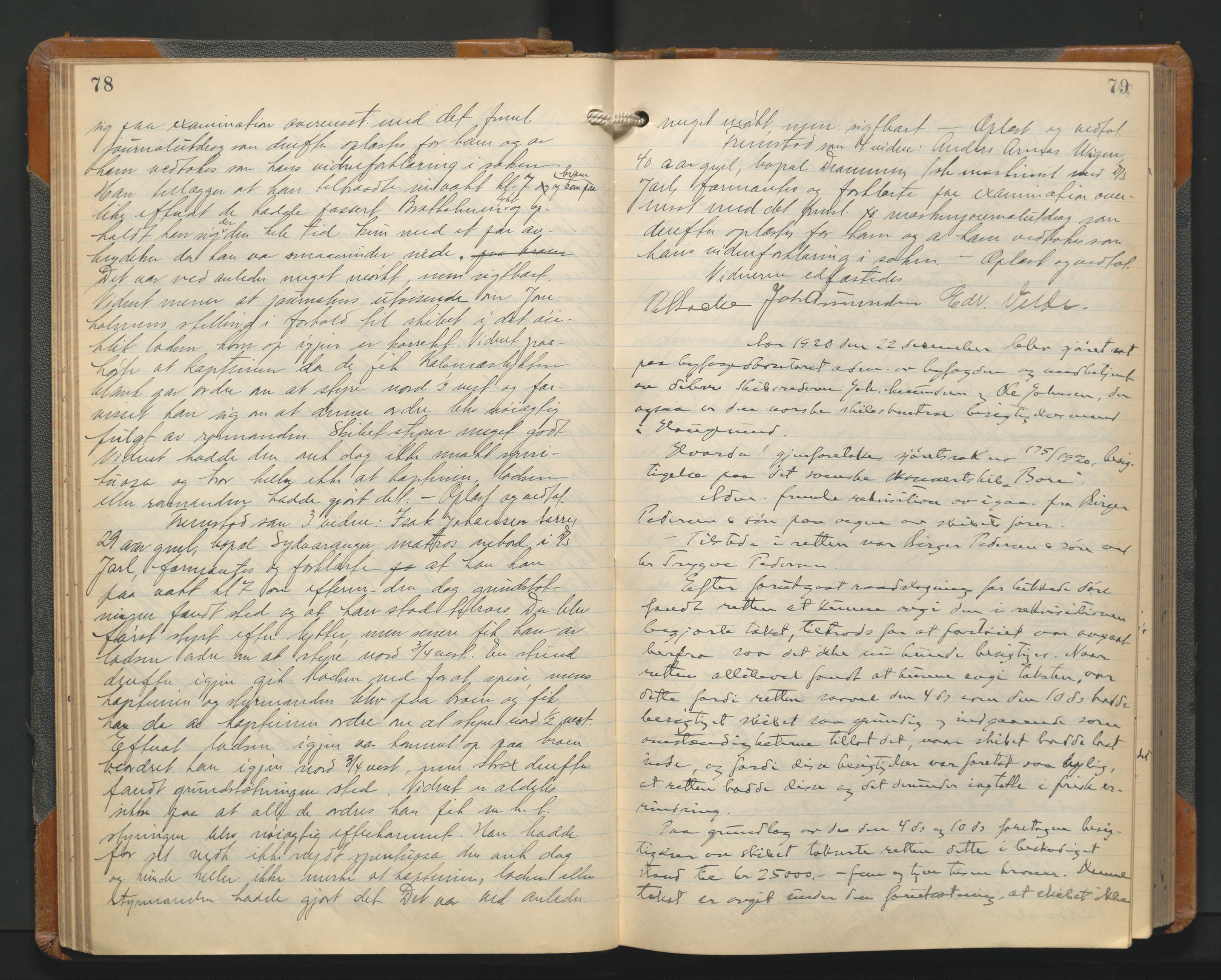 Haugesund tingrett, AV/SAST-A-101415/01/V/VB/VBb/L0009: Ekstrarettsprotokoll, 1920-1927, p. 78-79