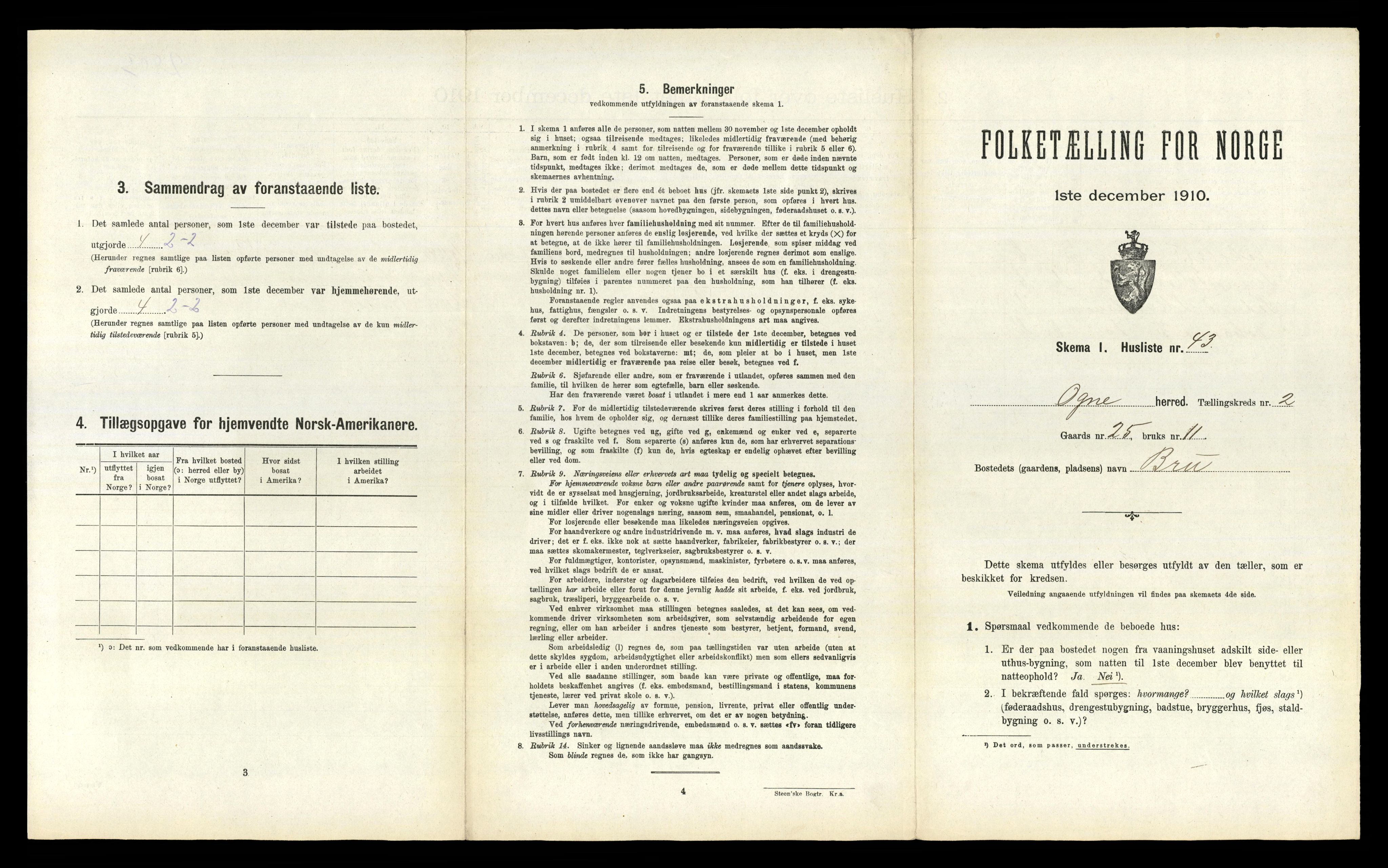 RA, 1910 census for Ogna, 1910, p. 277