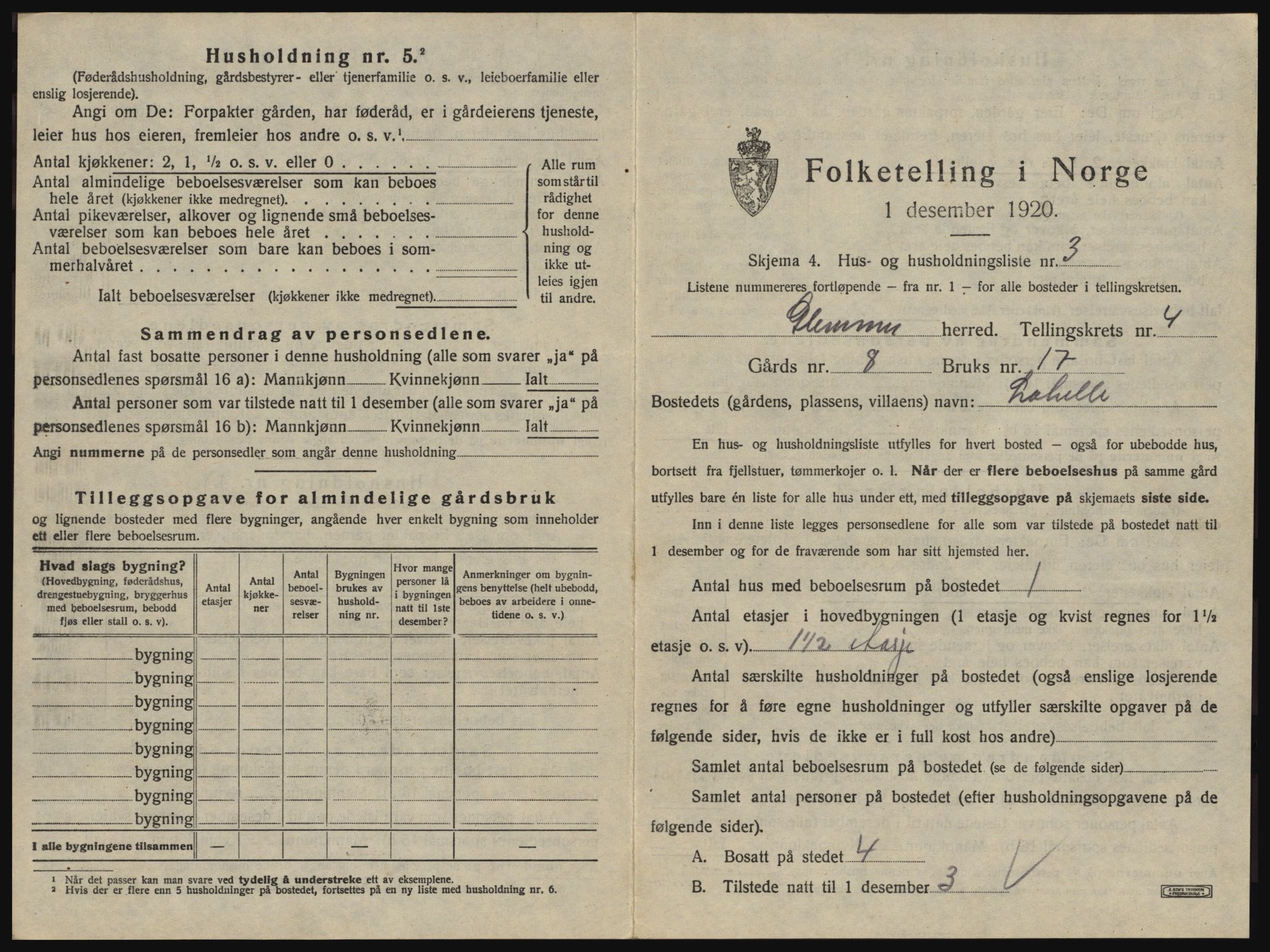 SAO, 1920 census for Glemmen, 1920, p. 633