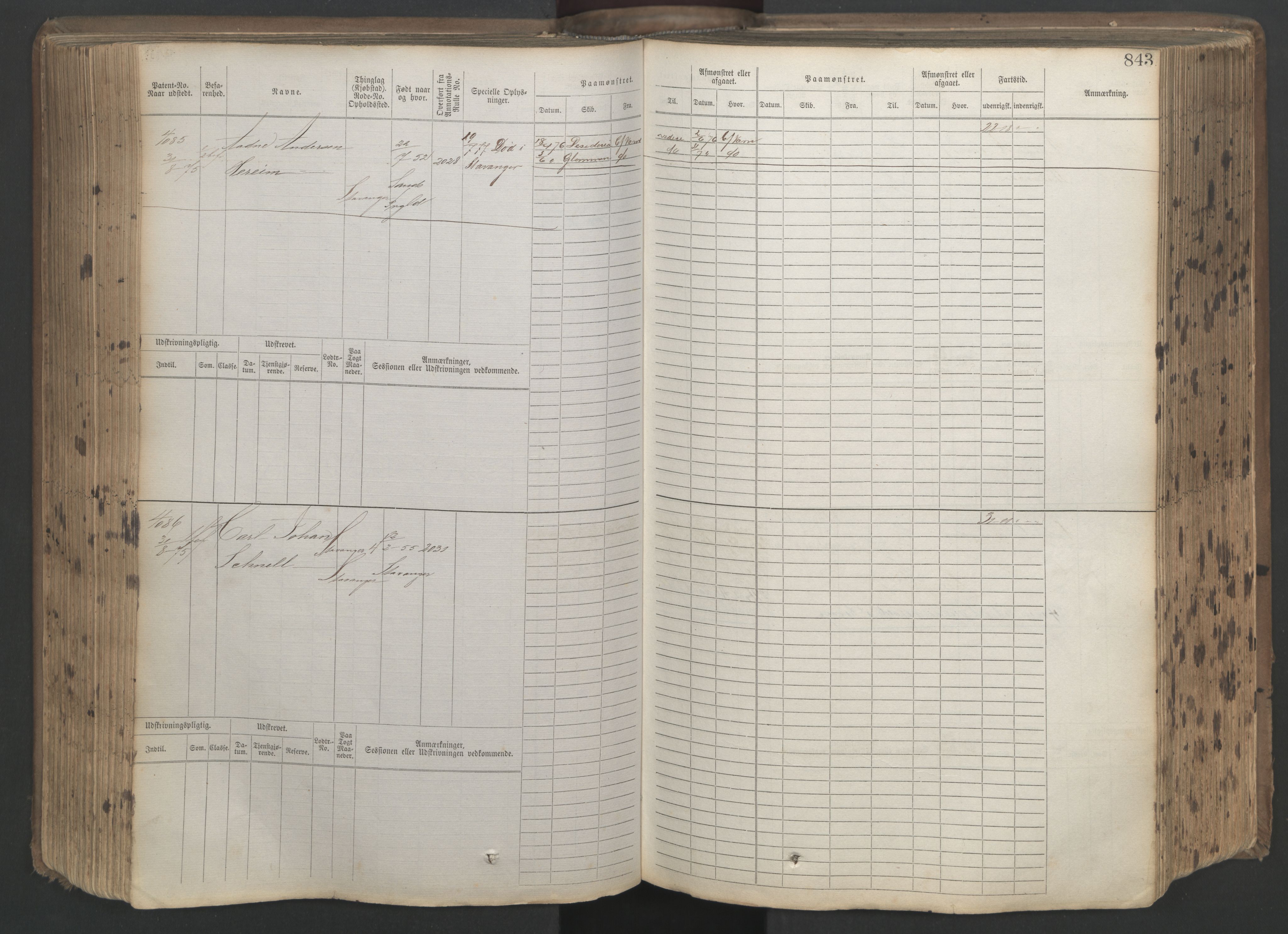 Stavanger sjømannskontor, AV/SAST-A-102006/F/Fb/Fbb/L0019: Sjøfartshovedrulle patnentnr. 3603-4803 (dublett), 1875, p. 246