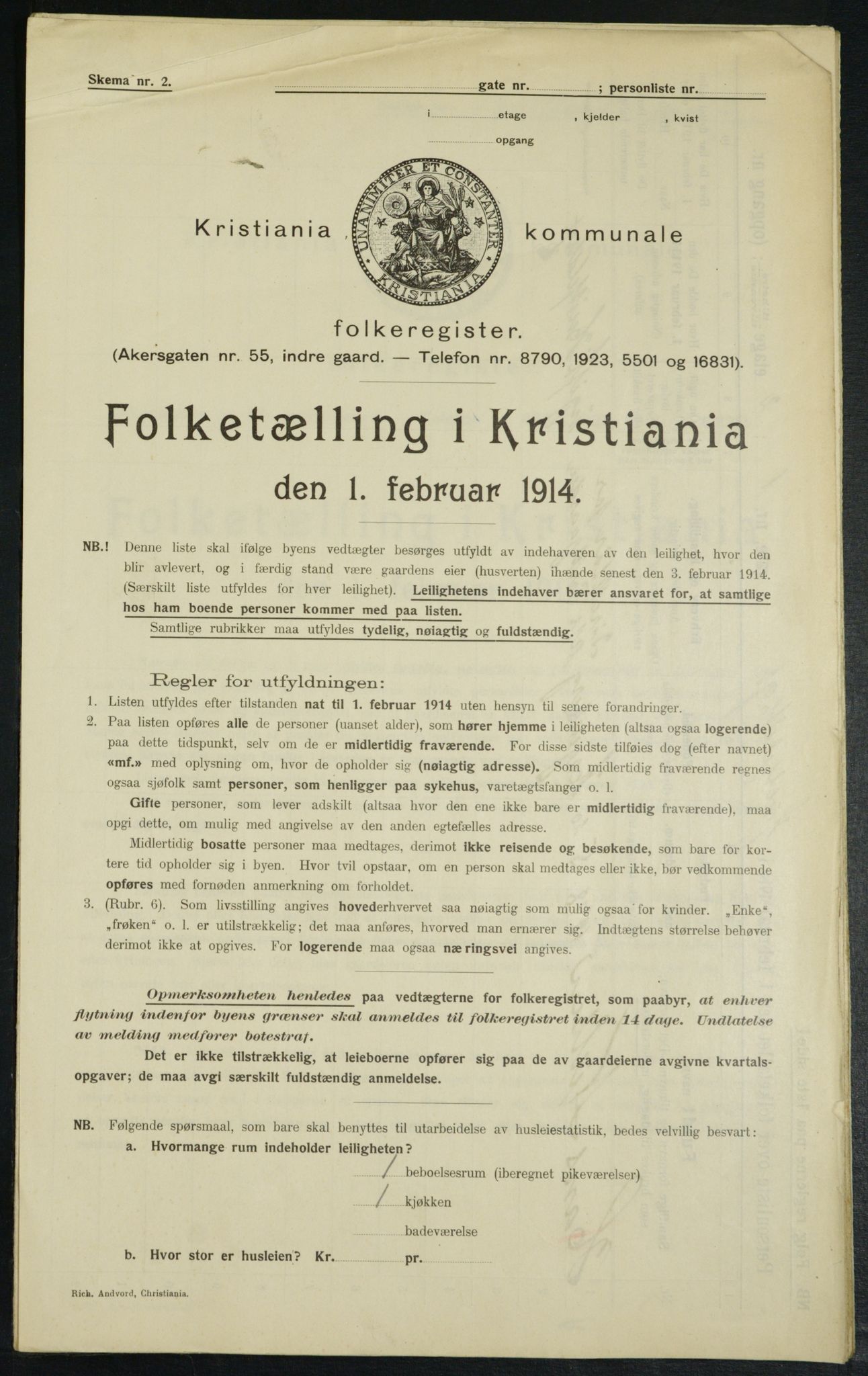 OBA, Municipal Census 1914 for Kristiania, 1914, p. 41609