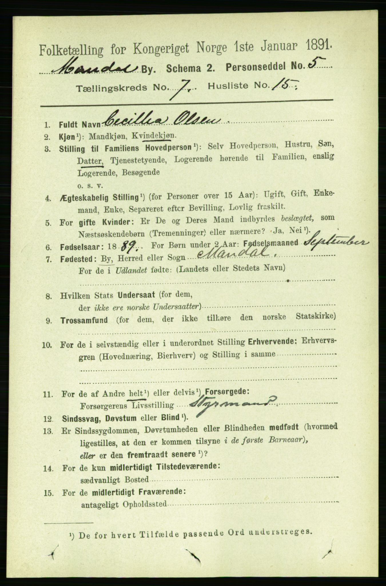 RA, 1891 census for 1002 Mandal, 1891, p. 2340