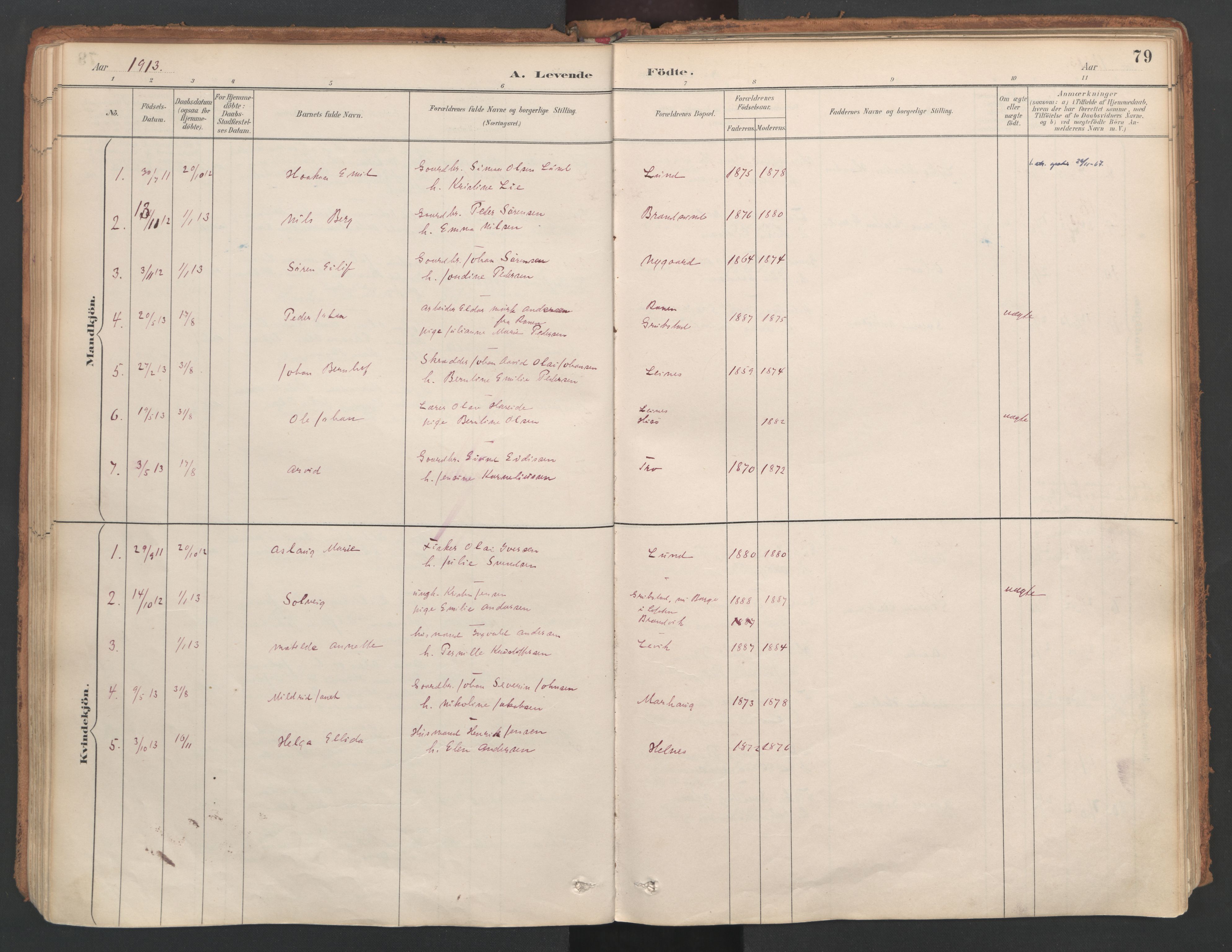 Ministerialprotokoller, klokkerbøker og fødselsregistre - Nordland, AV/SAT-A-1459/857/L0822: Parish register (official) no. 857A02, 1890-1917, p. 79