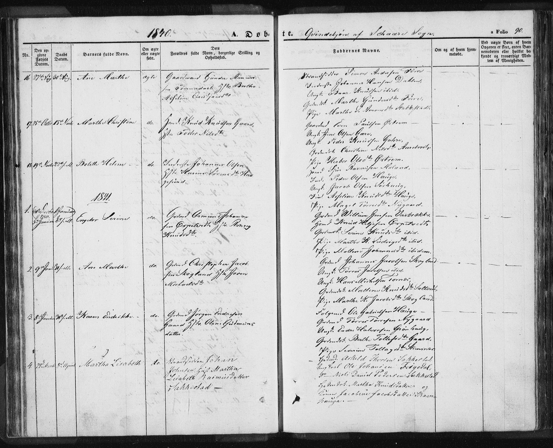 Torvastad sokneprestkontor, SAST/A -101857/H/Ha/Haa/L0006: Parish register (official) no. A 6, 1836-1847, p. 90