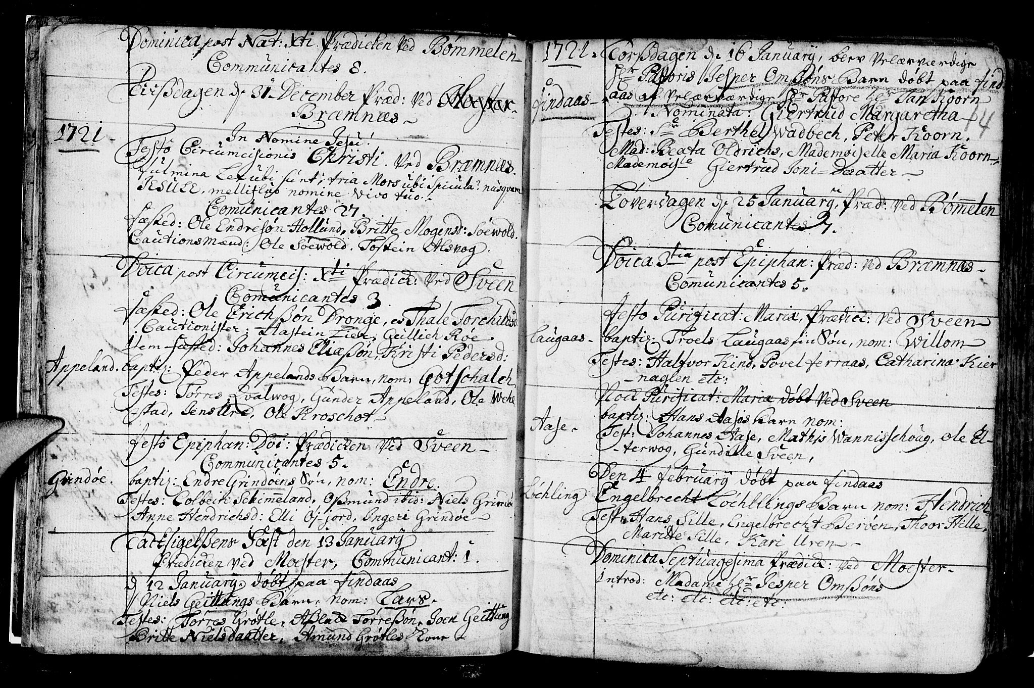 Finnås sokneprestembete, SAB/A-99925/H/Ha/Haa/Haaa/L0001: Parish register (official) no. A 1, 1718-1744, p. 14