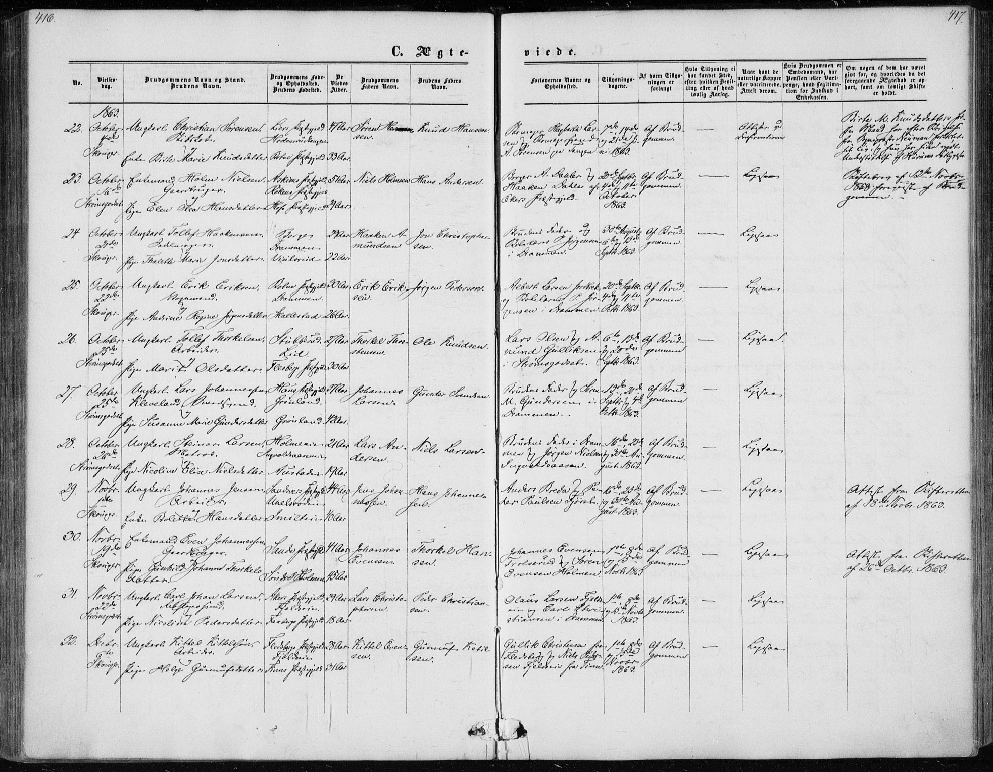 Skoger kirkebøker, AV/SAKO-A-59/F/Fa/L0004: Parish register (official) no. I 4, 1862-1872, p. 416-417