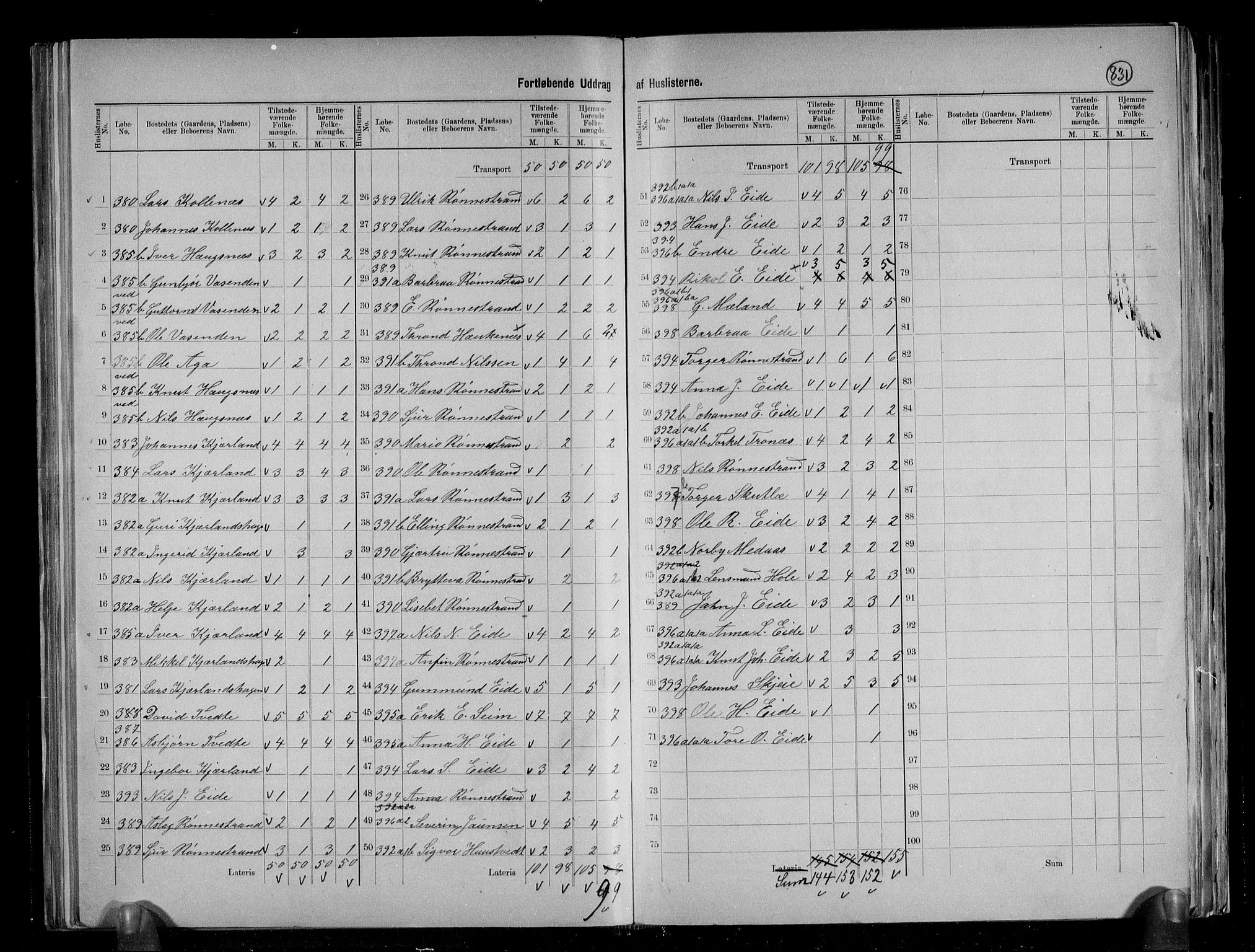 RA, 1891 census for 1233 Ulvik, 1891, p. 26