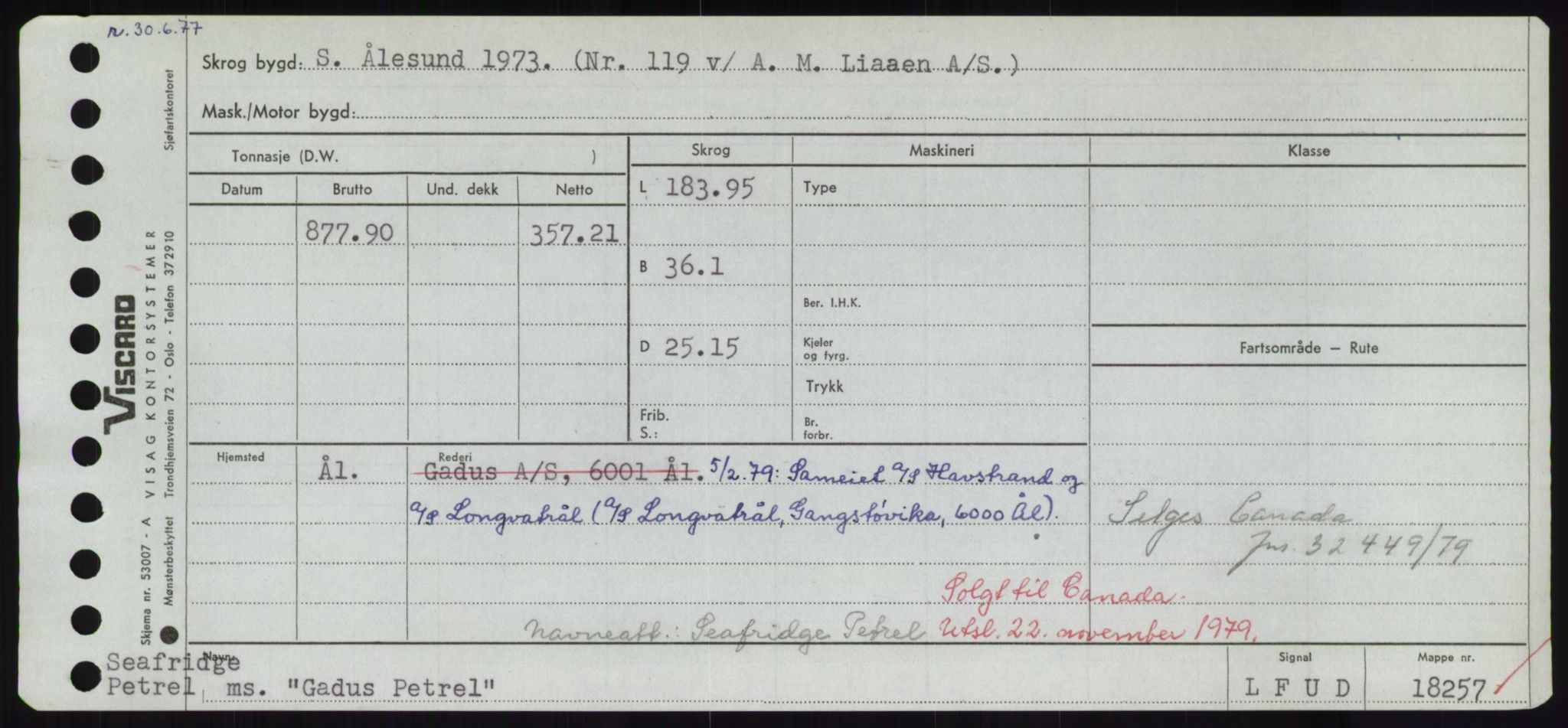 Sjøfartsdirektoratet med forløpere, Skipsmålingen, RA/S-1627/H/Hd/L0012: Fartøy, G-Glø, p. 19