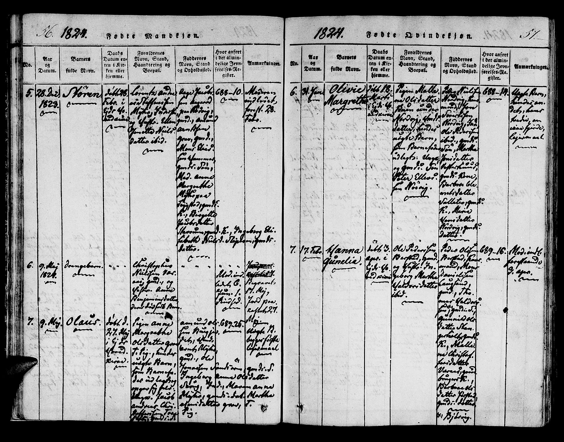 Ministerialprotokoller, klokkerbøker og fødselsregistre - Nord-Trøndelag, AV/SAT-A-1458/722/L0217: Parish register (official) no. 722A04, 1817-1842, p. 56-57