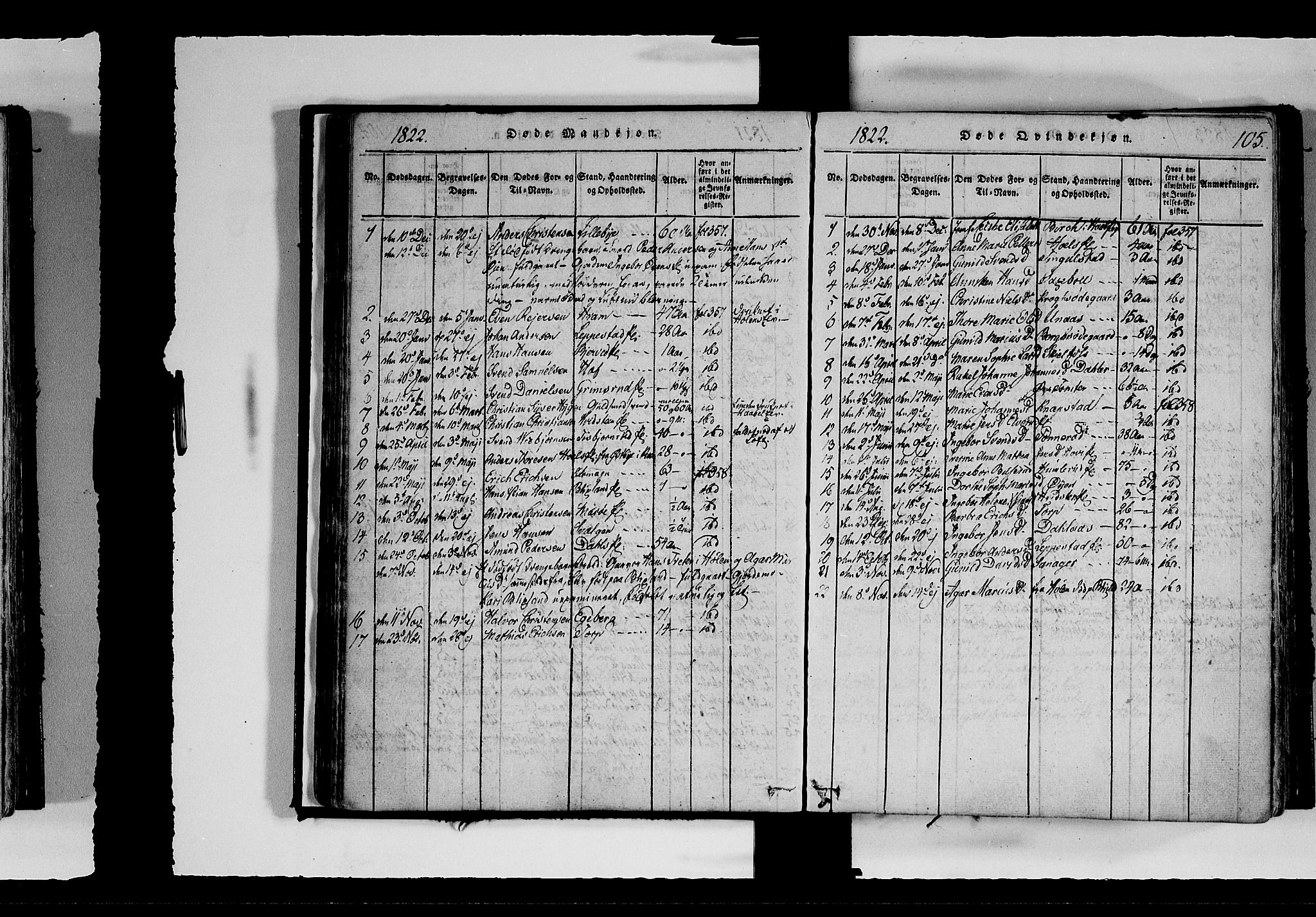 Hobøl prestekontor Kirkebøker, AV/SAO-A-2002/F/Fa/L0002: Parish register (official) no. I 2, 1814-1841, p. 105