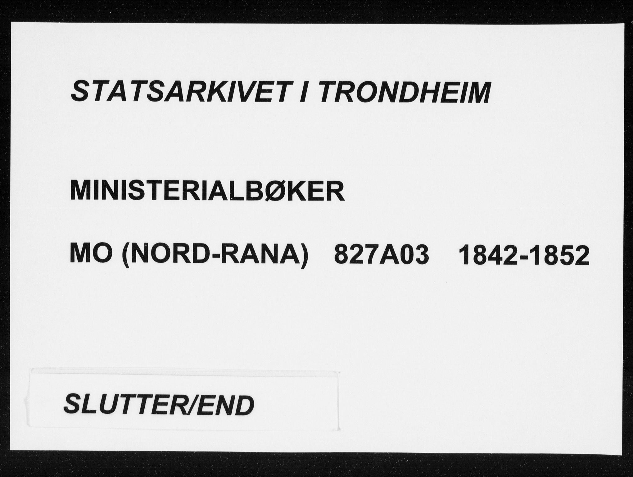 Ministerialprotokoller, klokkerbøker og fødselsregistre - Nordland, AV/SAT-A-1459/827/L0391: Parish register (official) no. 827A03, 1842-1852