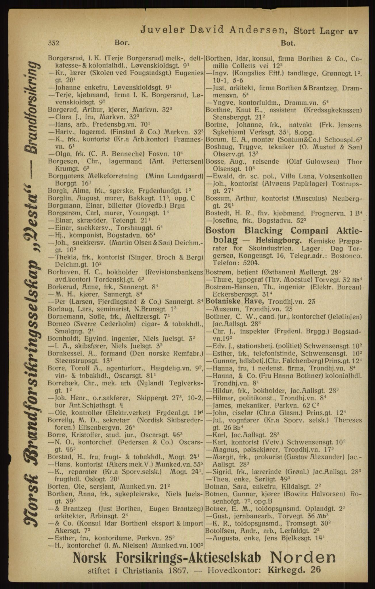 Kristiania/Oslo adressebok, PUBL/-, 1916, p. 332
