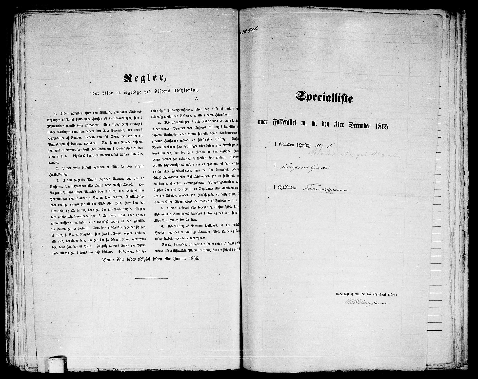 RA, 1865 census for Trondheim, 1865, p. 1016