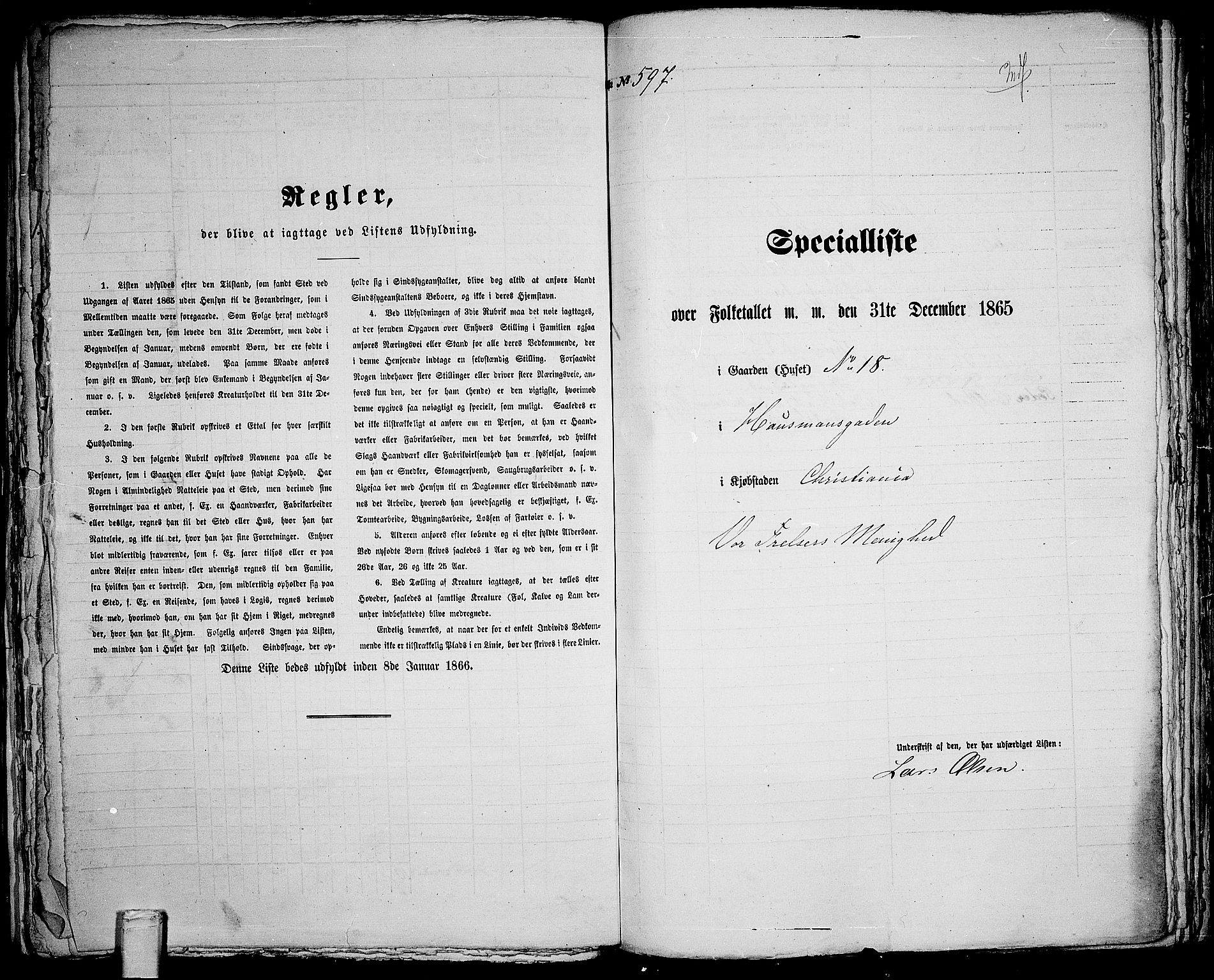 RA, 1865 census for Kristiania, 1865, p. 1554