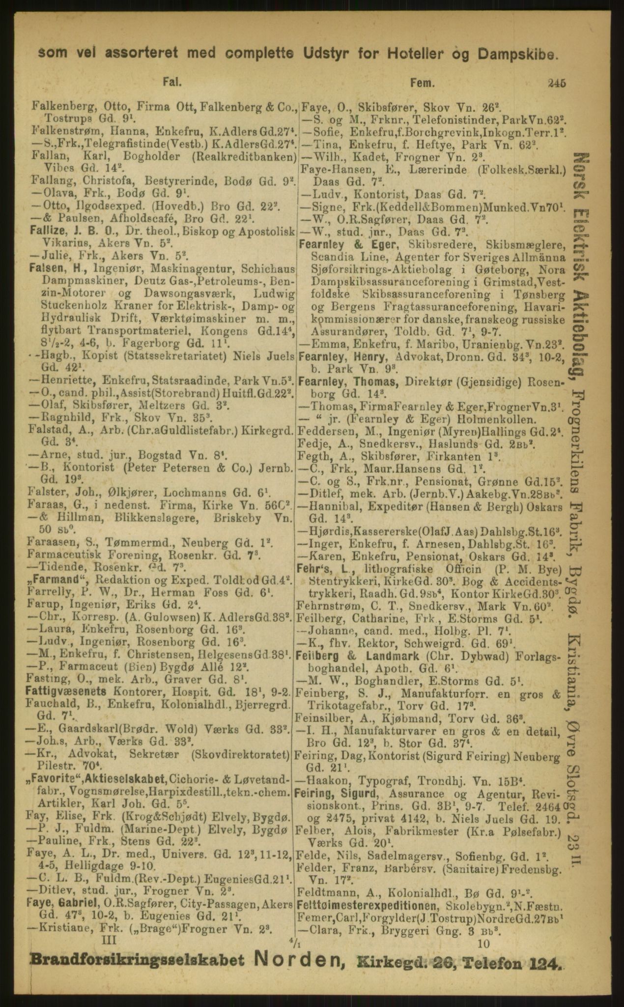 Kristiania/Oslo adressebok, PUBL/-, 1899, p. 245