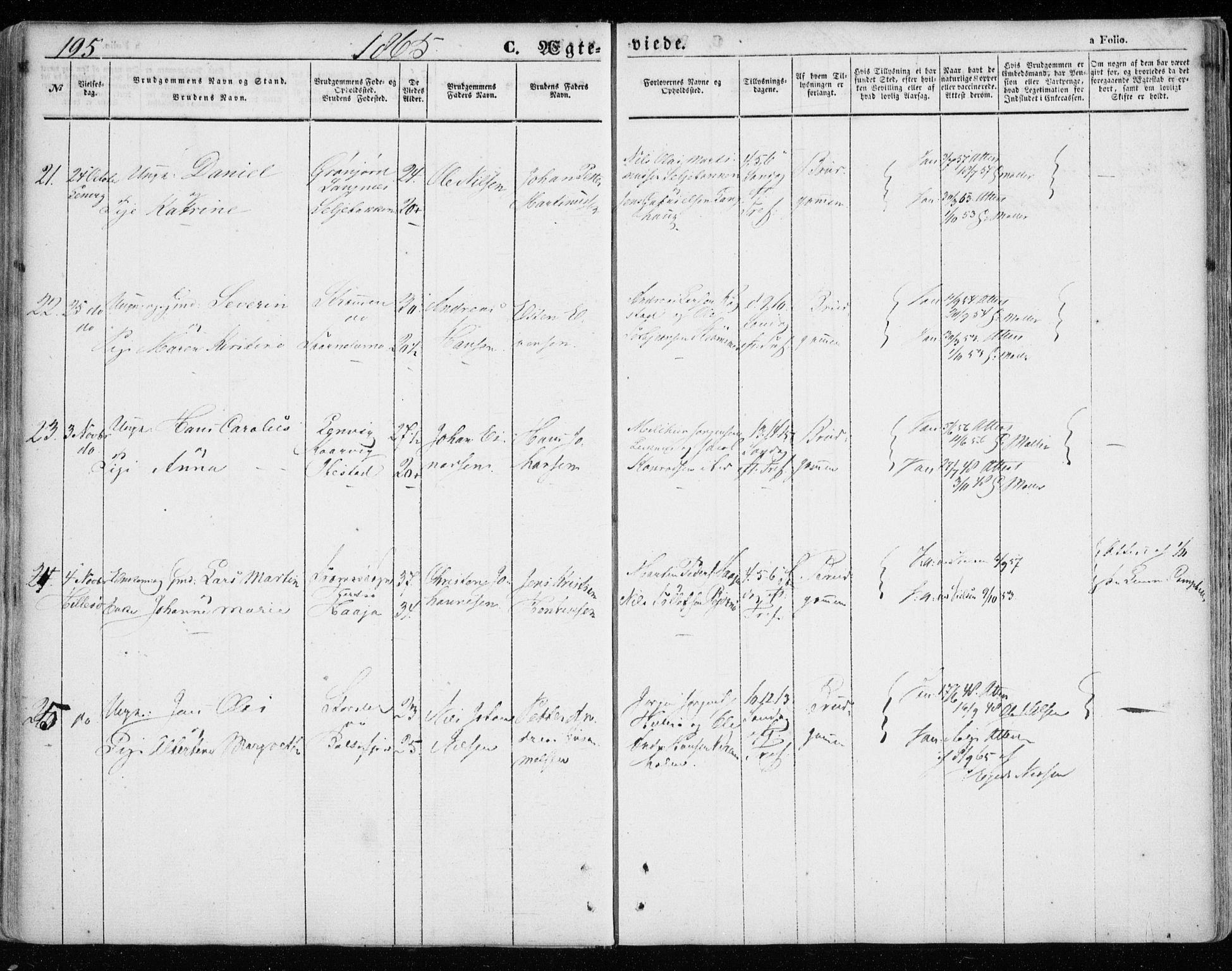 Lenvik sokneprestembete, SATØ/S-1310/H/Ha/Haa/L0007kirke: Parish register (official) no. 7, 1855-1865, p. 195