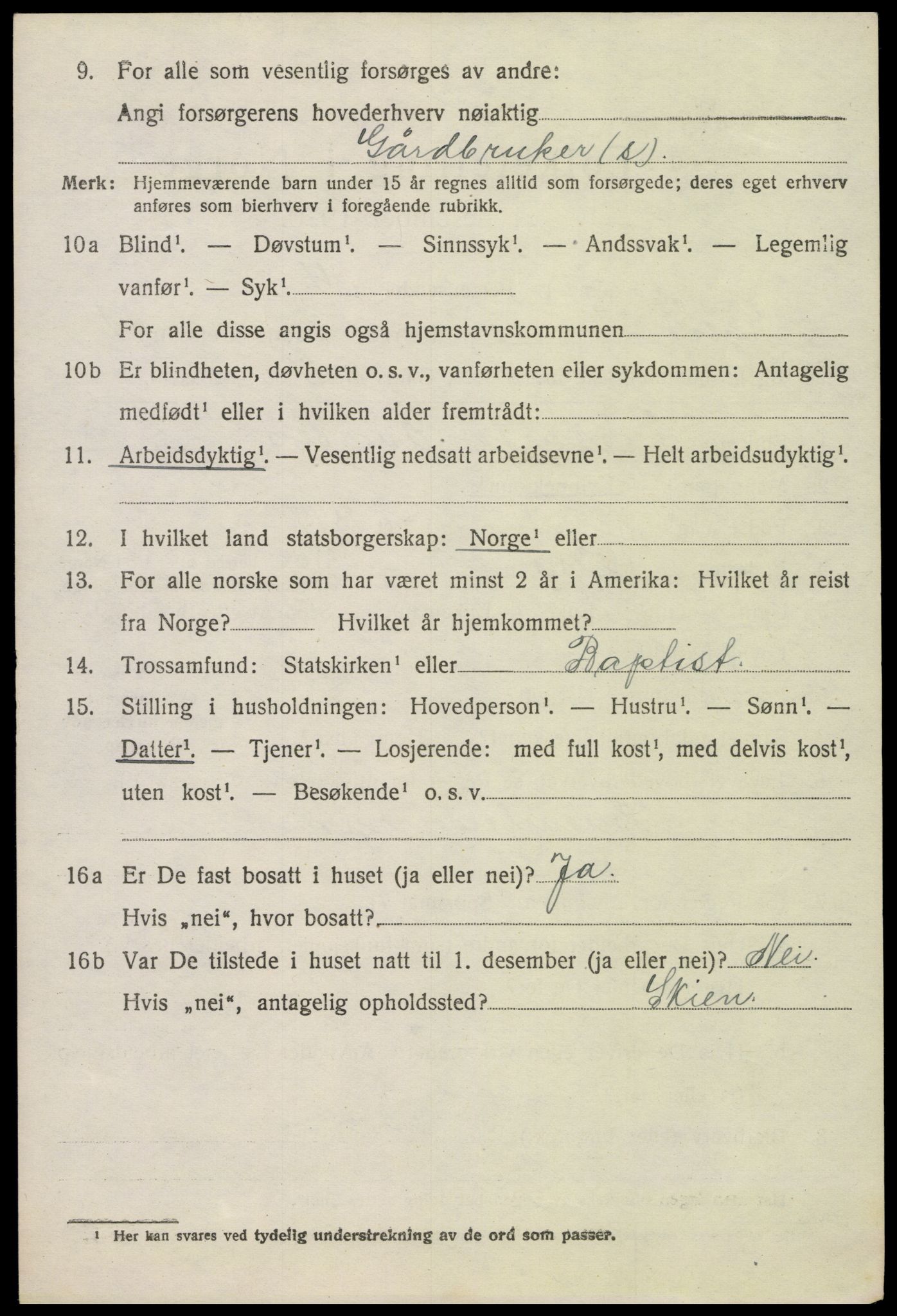 SAKO, 1920 census for Gjerpen, 1920, p. 2699