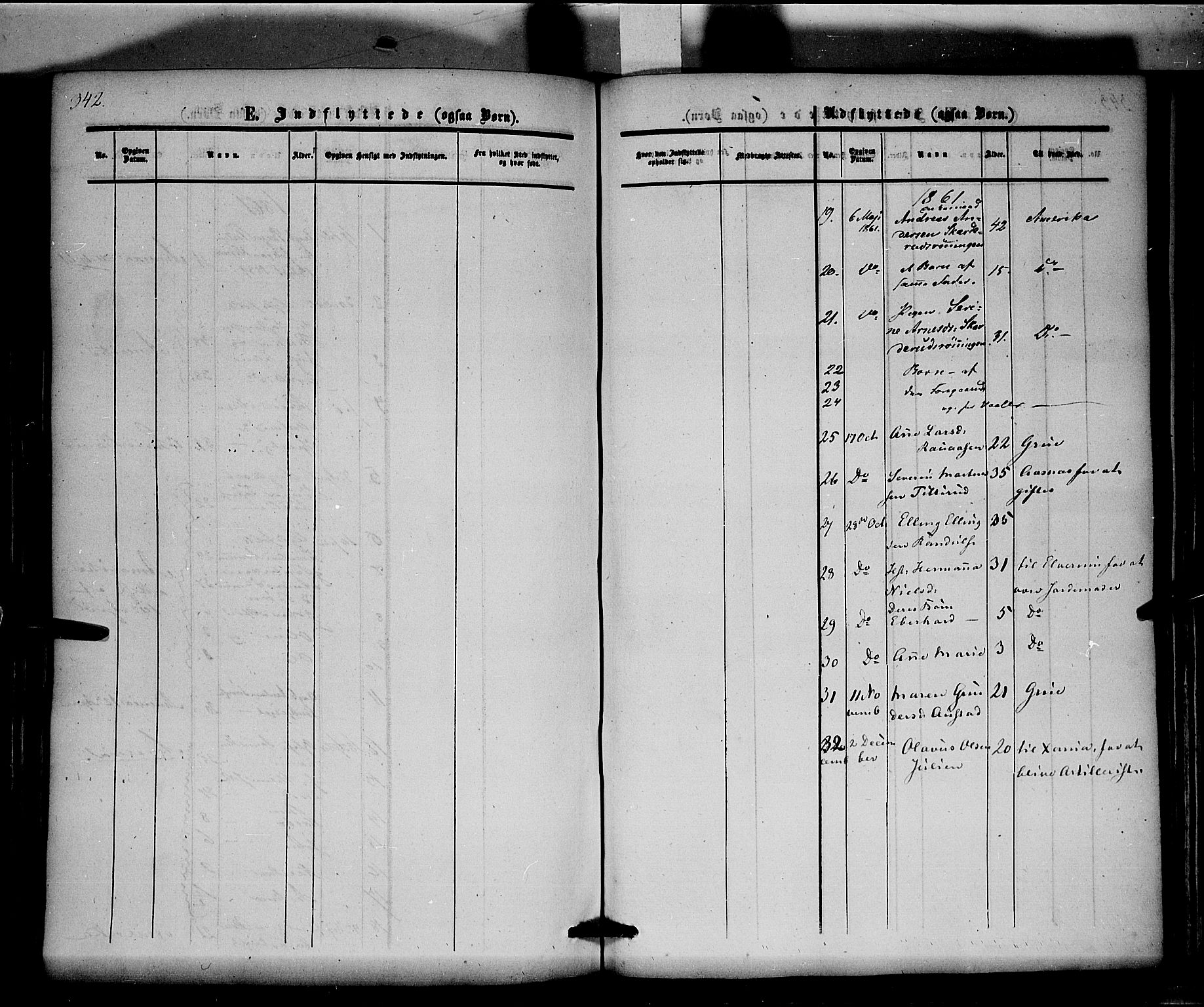 Hof prestekontor, SAH/PREST-038/H/Ha/Haa/L0008: Parish register (official) no. 8, 1849-1861, p. 342