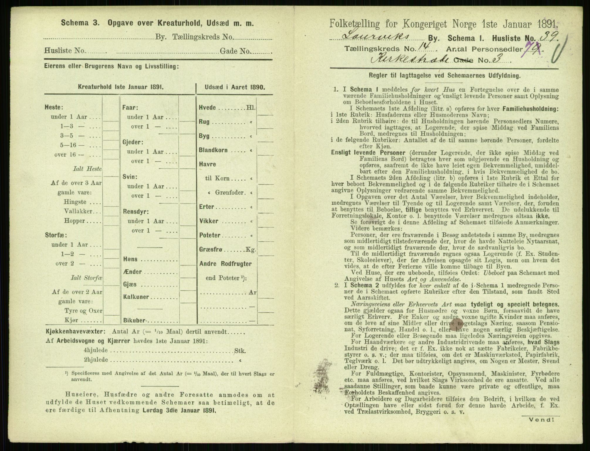 RA, 1891 census for 0707 Larvik, 1891, p. 1689